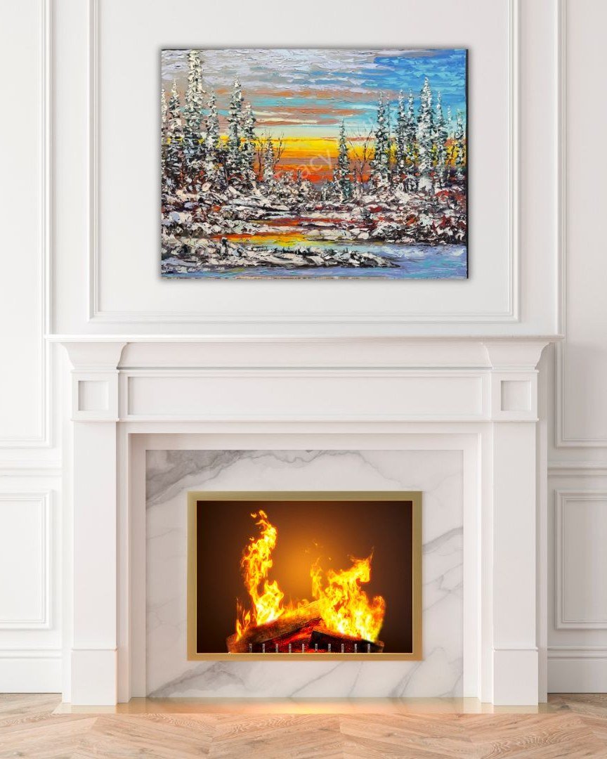 A winter stillness, lit in a heartbeat.

Moments Notice
Oil on Canvas
30 x 40
Available

Moment&rsquo;s Notice captures a fleeting winter pause&mdash;when light, land, and stillness align without warning.  A band of glowing sunset warms the horizon b