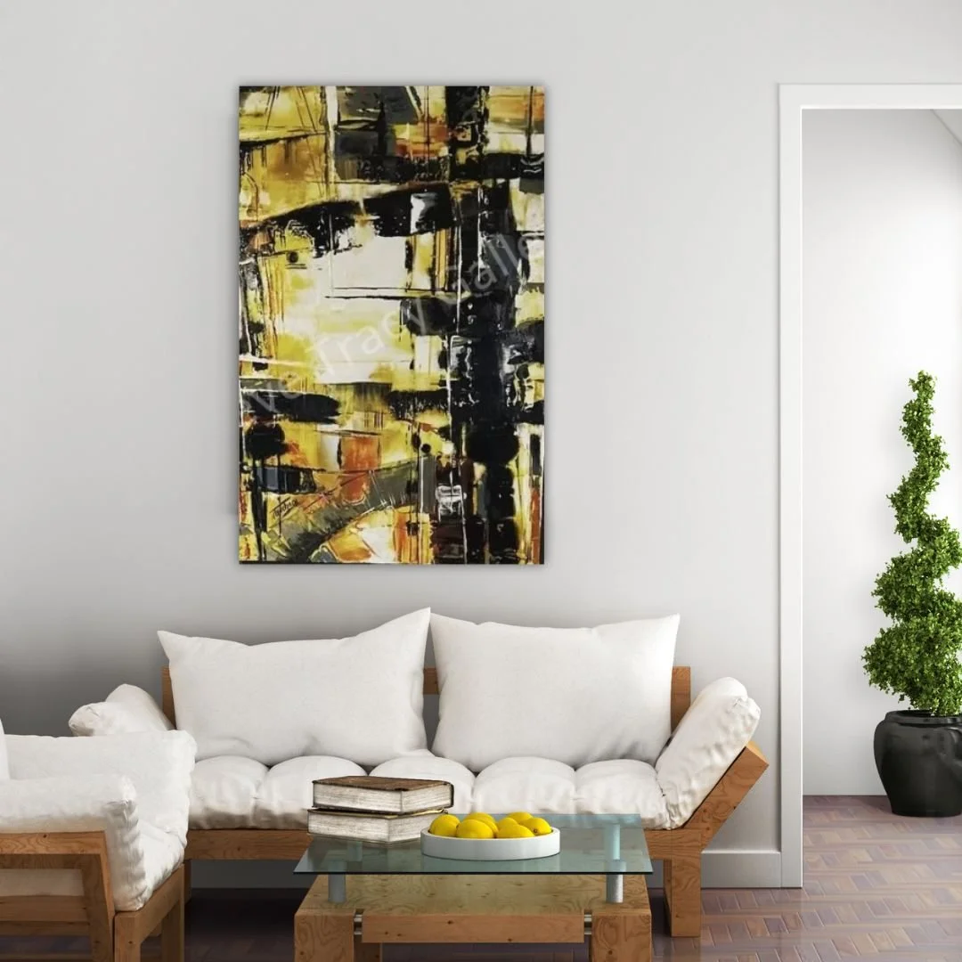 Yellow Grip
Acrylic on Canvas
36 x 24

Contact us to make an offer on this painting at stevetracyart.com

Yellow Grip explores strength through contrast. Layers of bold yellow are intersected by deep black forms, creating a dynamic composition that f