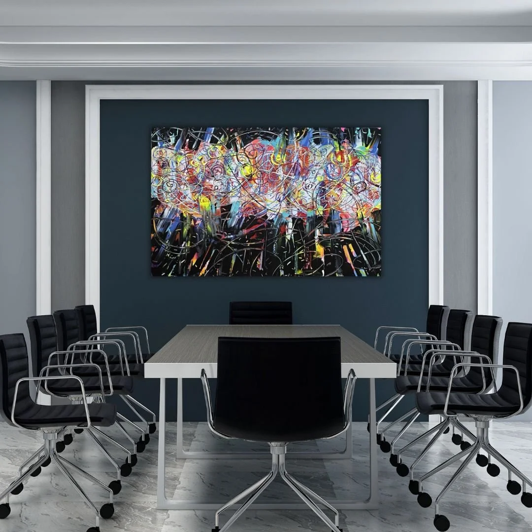 💥 Yowza is exactly what it sounds like. 💥

Yowza
Acrylic on Canvas
40 x 60
Available

This piece bursts with colour, motion, and layered intensity. Strong vertical strokes ground the painting while looping lines and electric splashes move wildly ac