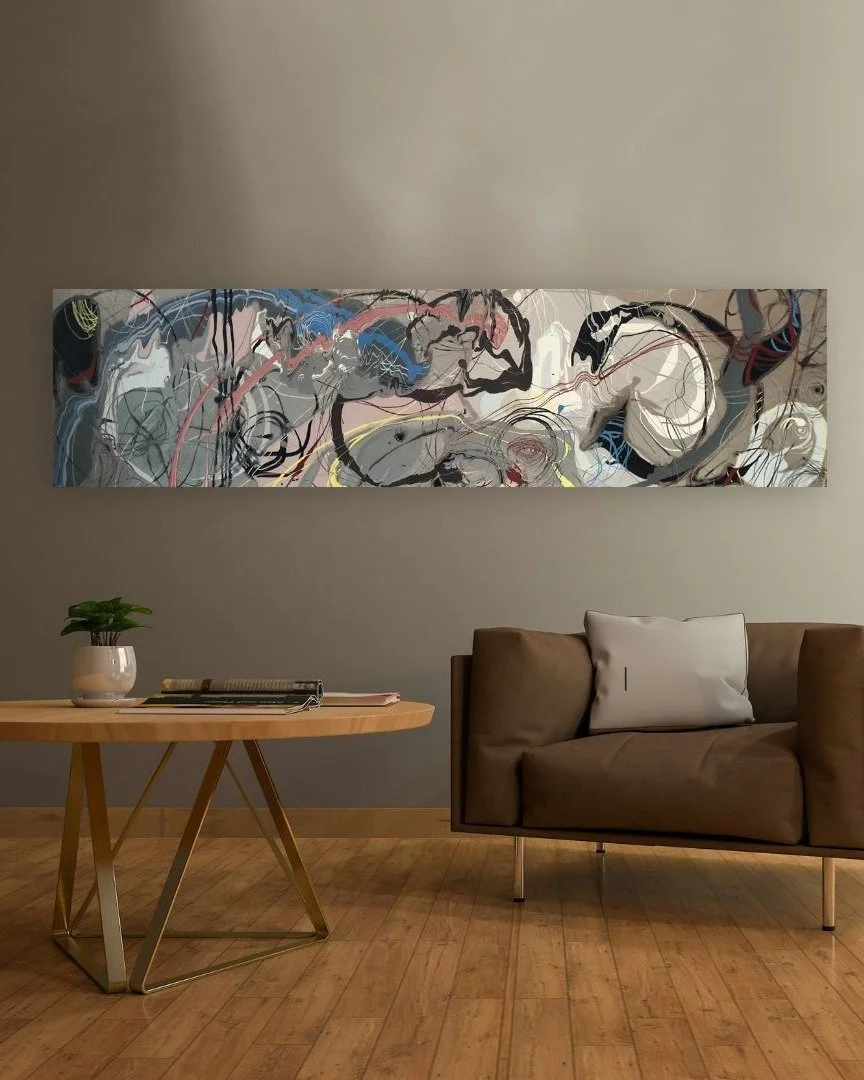 💫👨🏼&zwj;🎨 Flowing shapes create harmony amongst tension. 💫👨🏼&zwj;🎨
 
Polestar
Oil on Canvas
72 x 20

This painting from the Autokrat 2020 Series explores movement, control, and fluidity through layered abstraction. Fluid greys and muted neutr