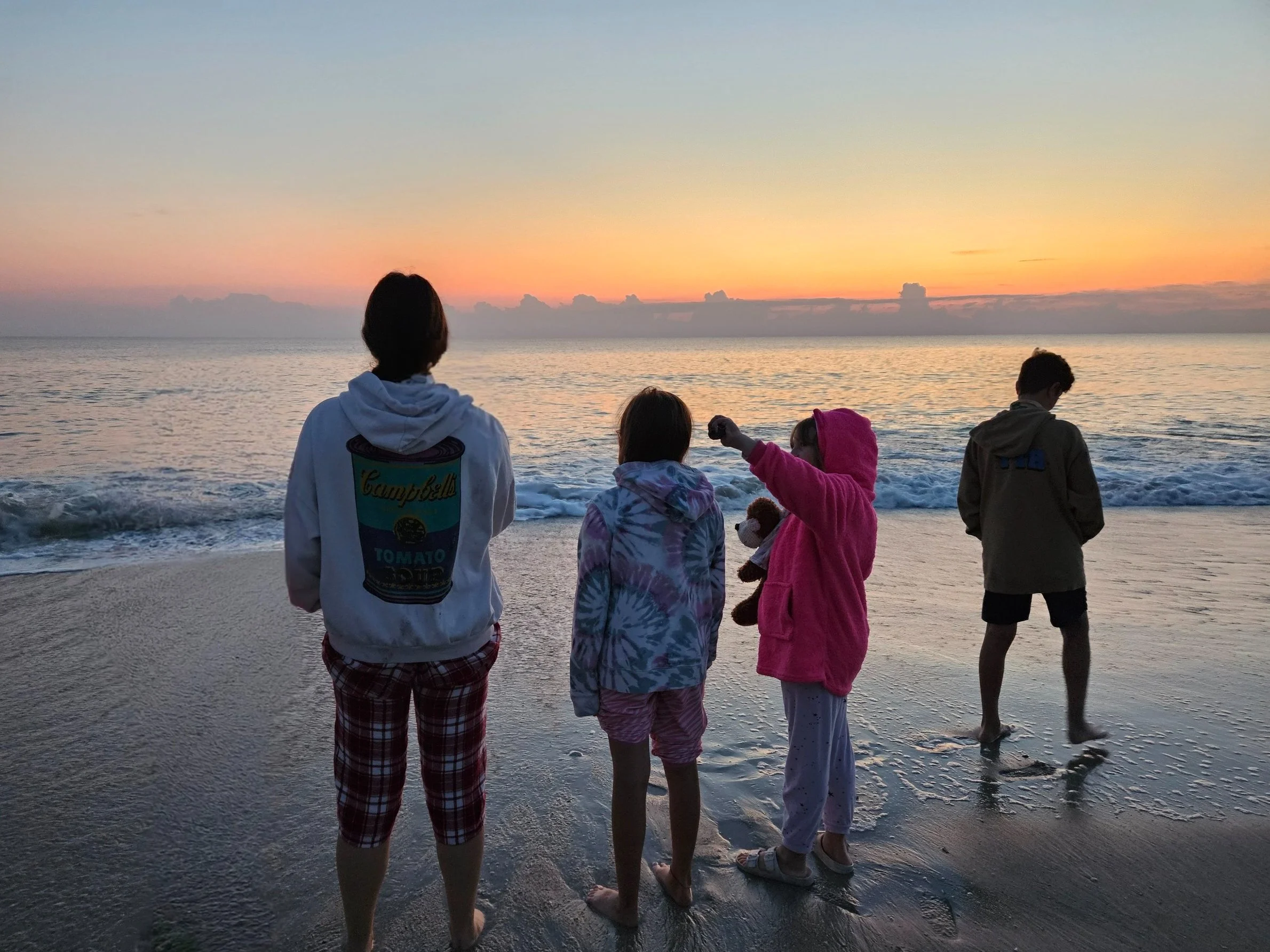  Unusually calm Atlantic Ocean at sunrise 