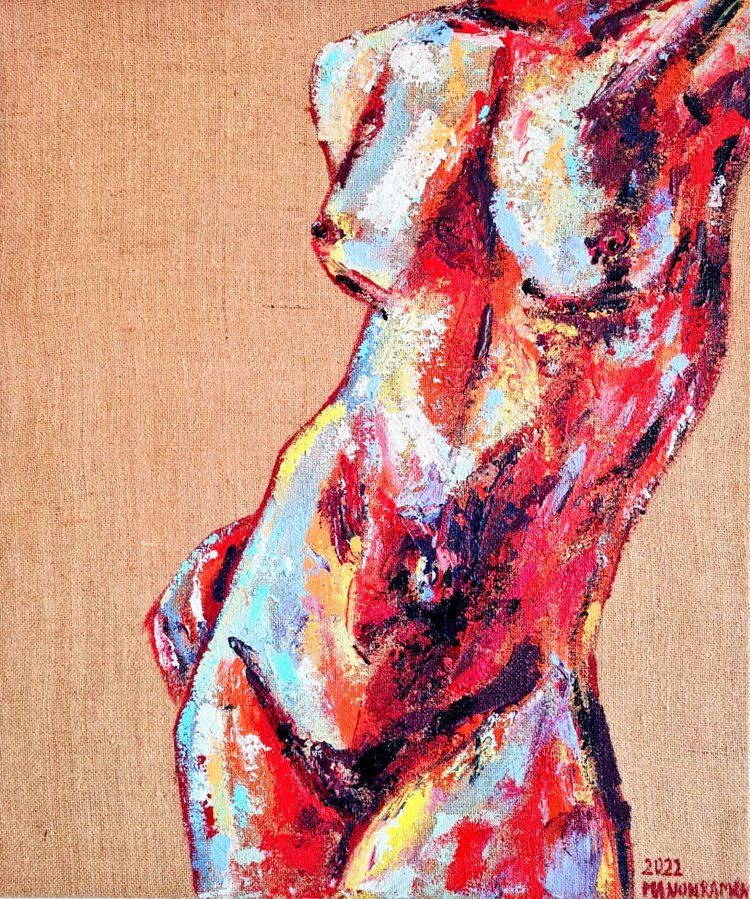 Nude on Burlap