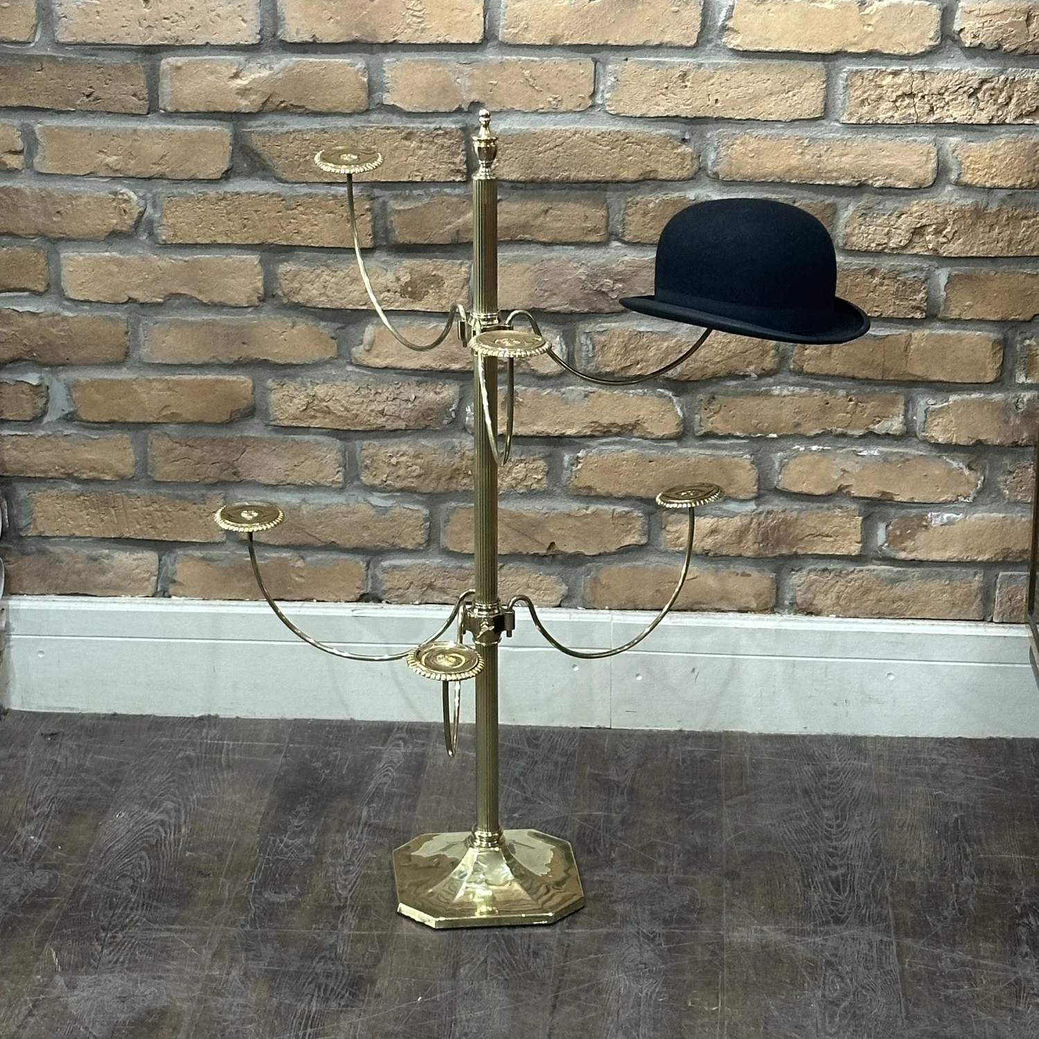 Refurbished Brass Countertop Hat Stand - Antique Elegance for Hat