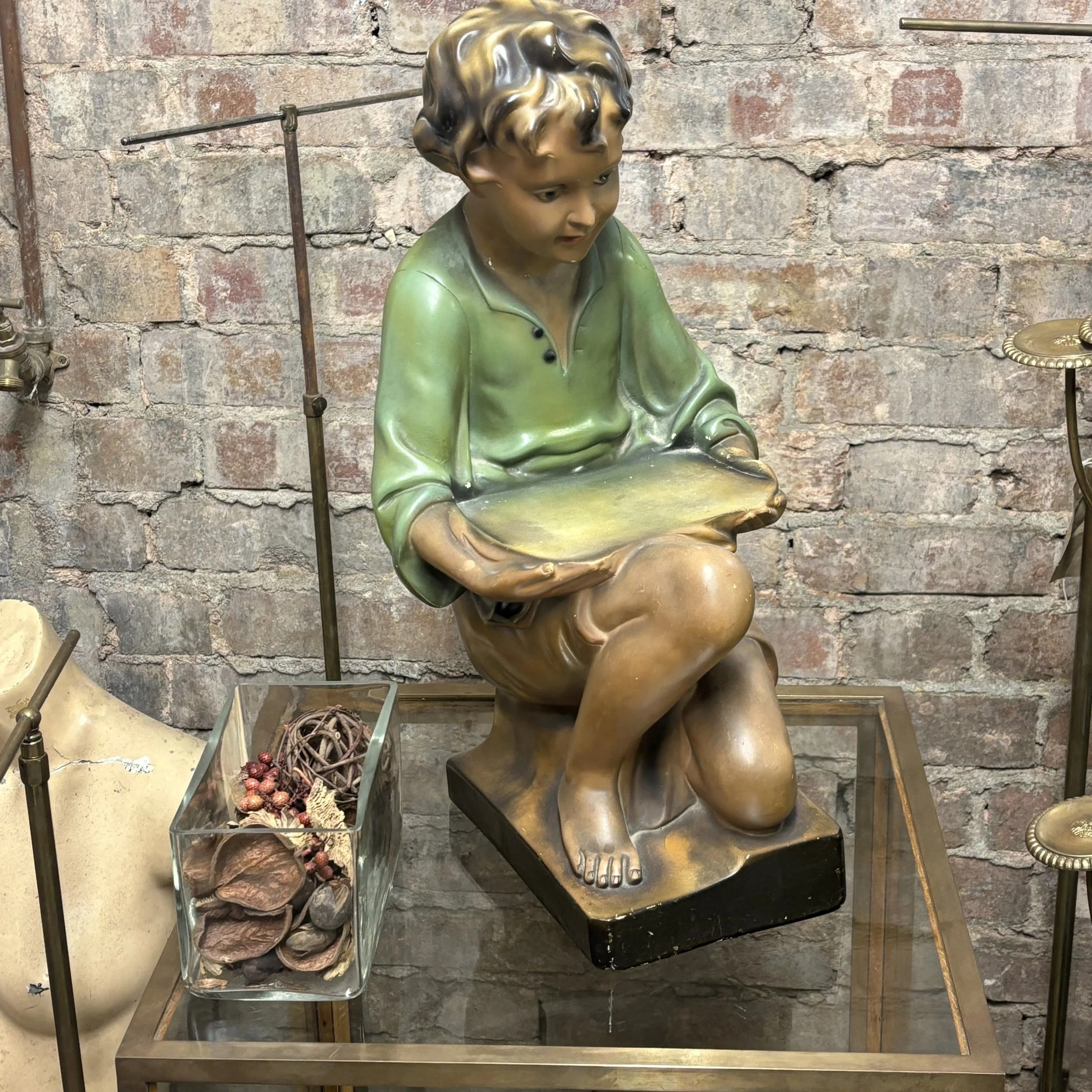 Art Deco Figure of a Boy Holding a Tray