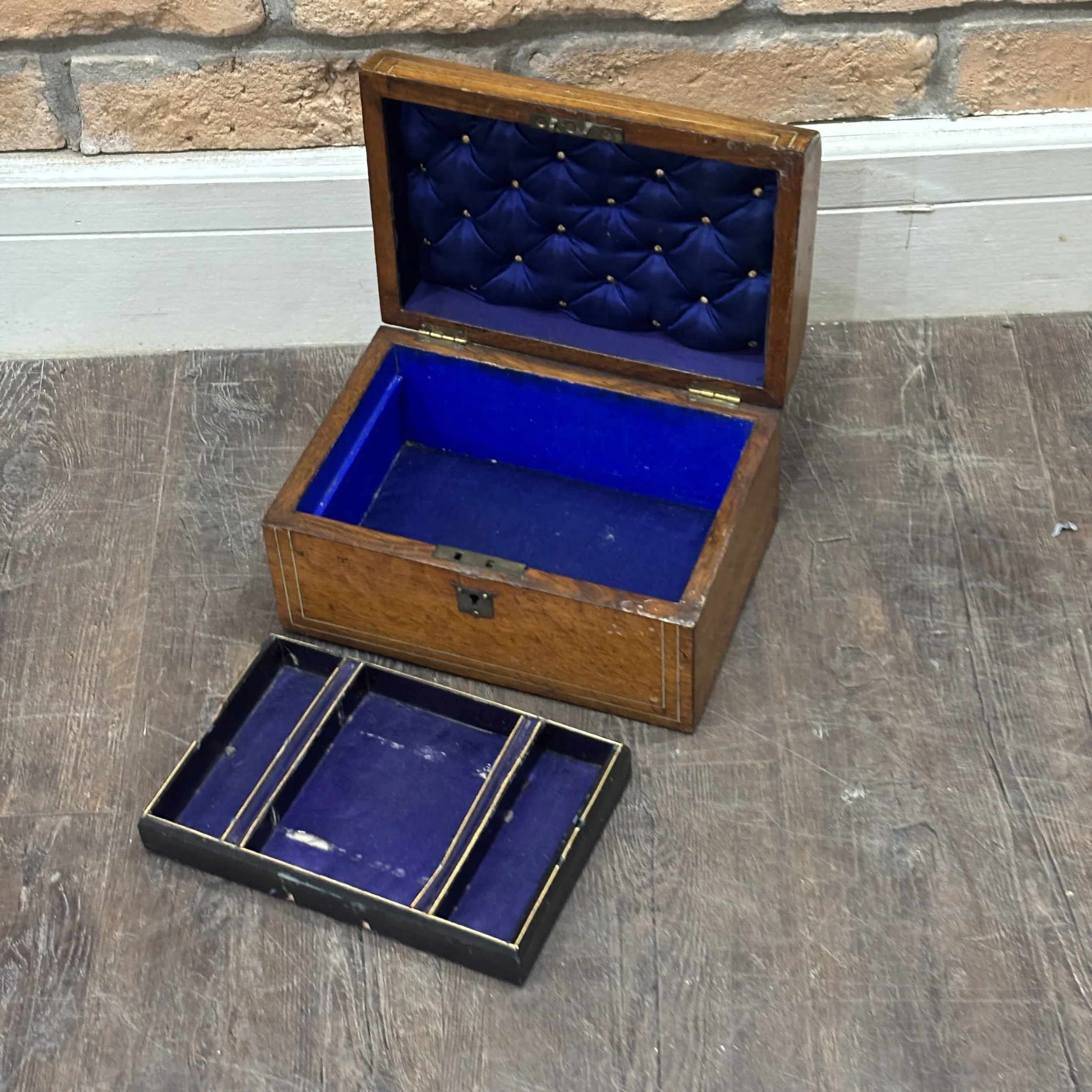 Late Victorian Inlaid Mahogany Jewellery Box