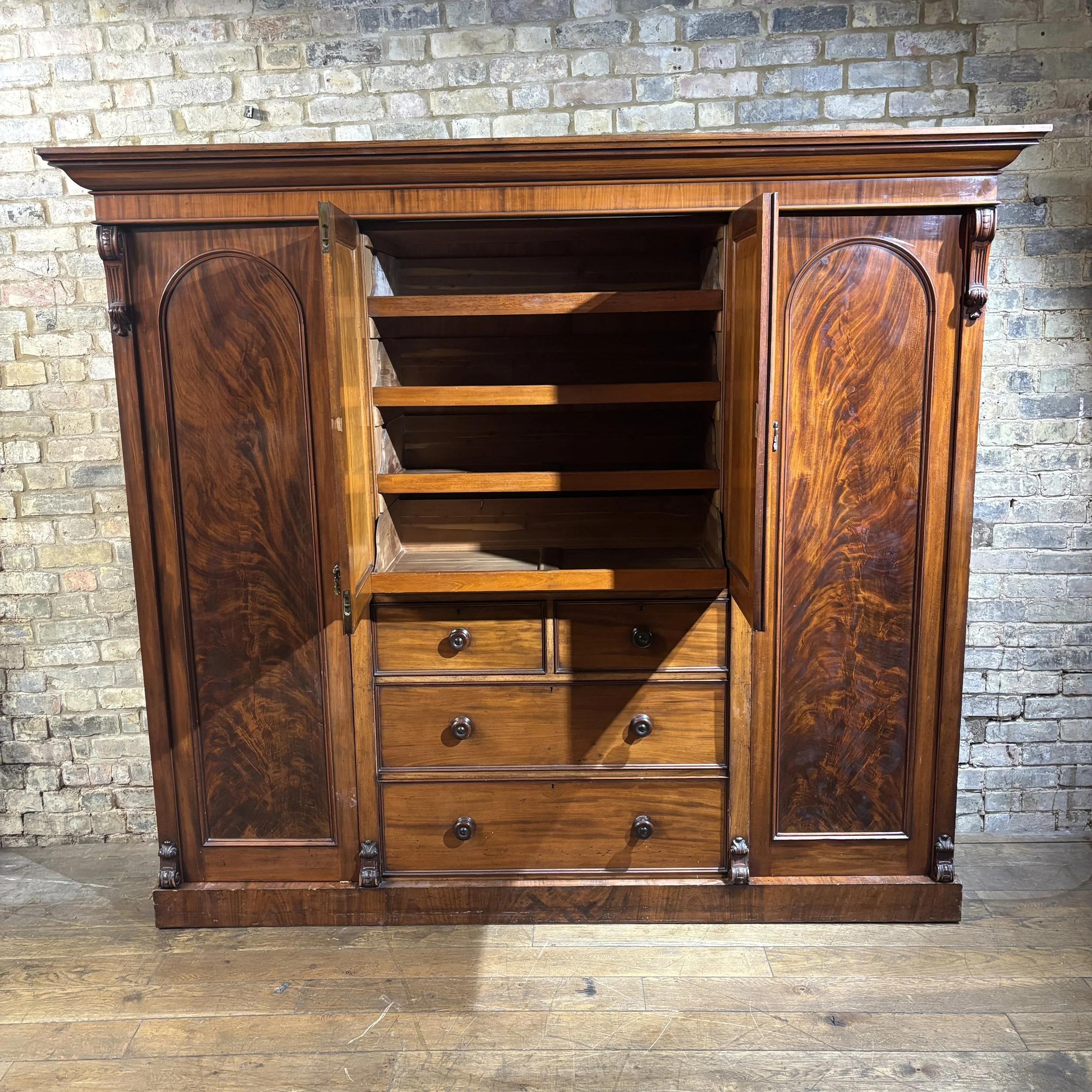 Antique  Mahogany Linen Press Housekeeper's Cupboard
