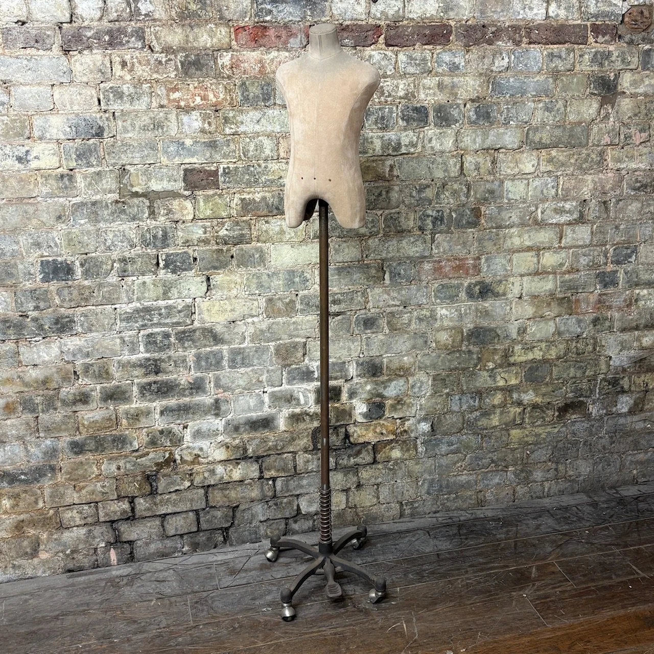 1920s Child’s Tailor’s Mannequin on Cast Iron Adjustable Stand