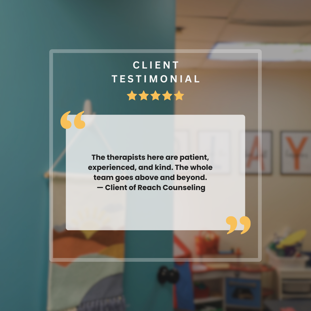 Client testimony about therapy services at Reach Counseling