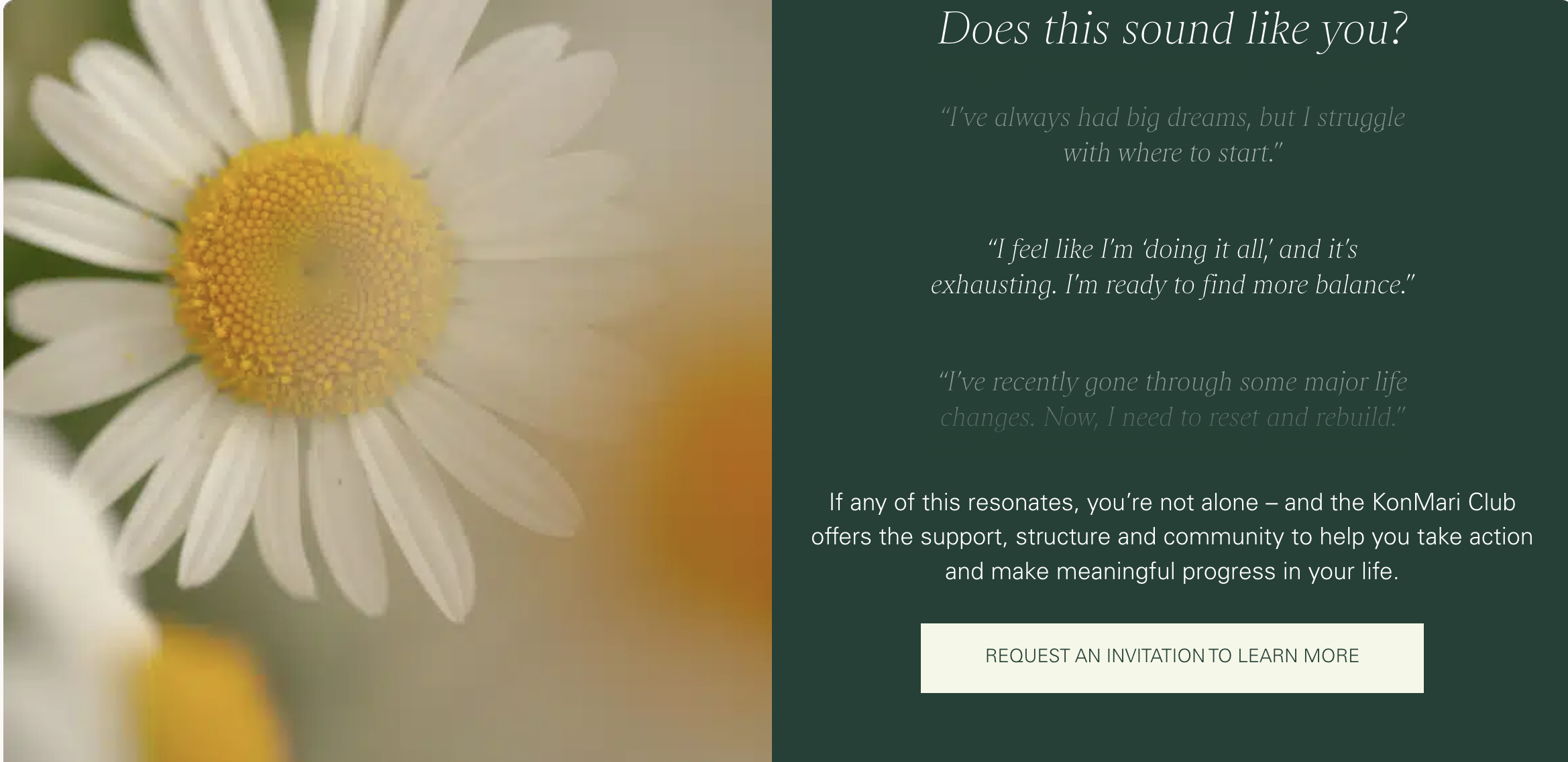 KonMari Club CTA for joining email list