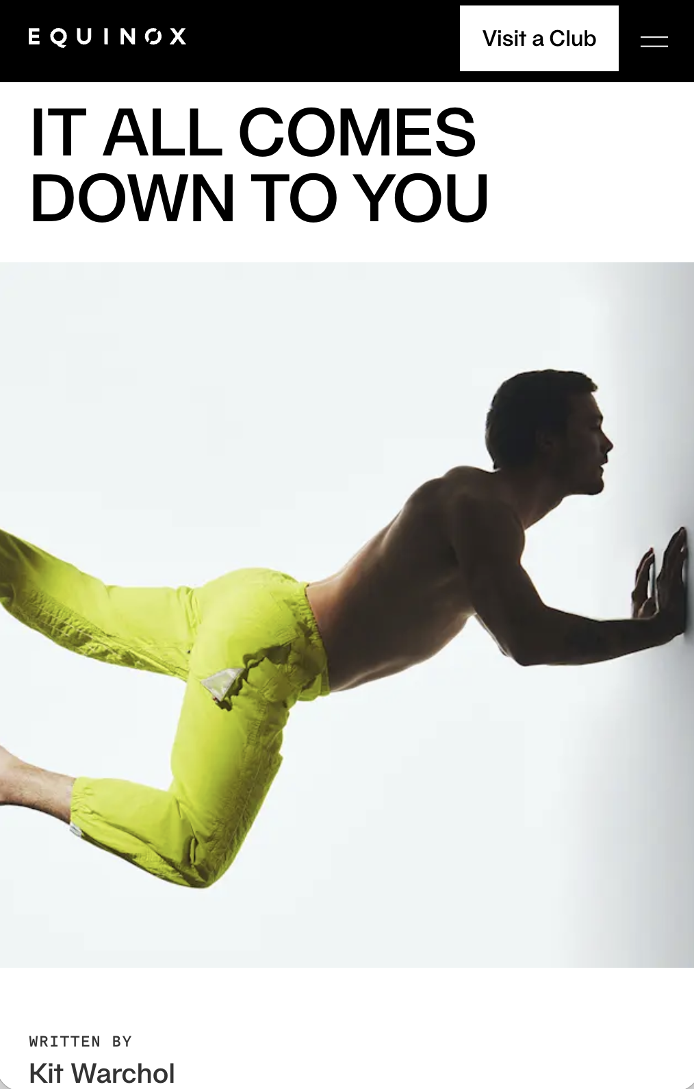 Equinox Article: It All Comes Down to You