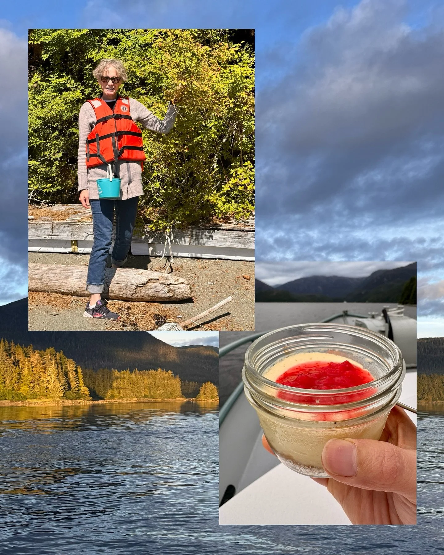 It&rsquo;s berry season in Southeast Alaska. Gloria picked red huckle berries. I was glad to create a fresh berry compote to serve atop my Mason jar cheesecakes. The color of that straight huckle berry compote is striking and the tartness paired nice