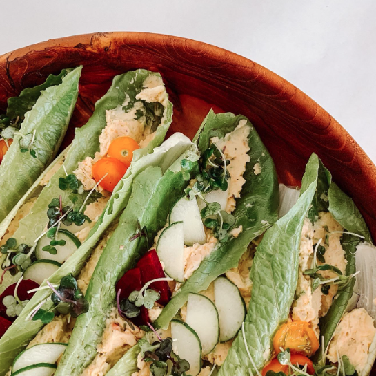 Herby Chickpea Salad in Romaine Boats