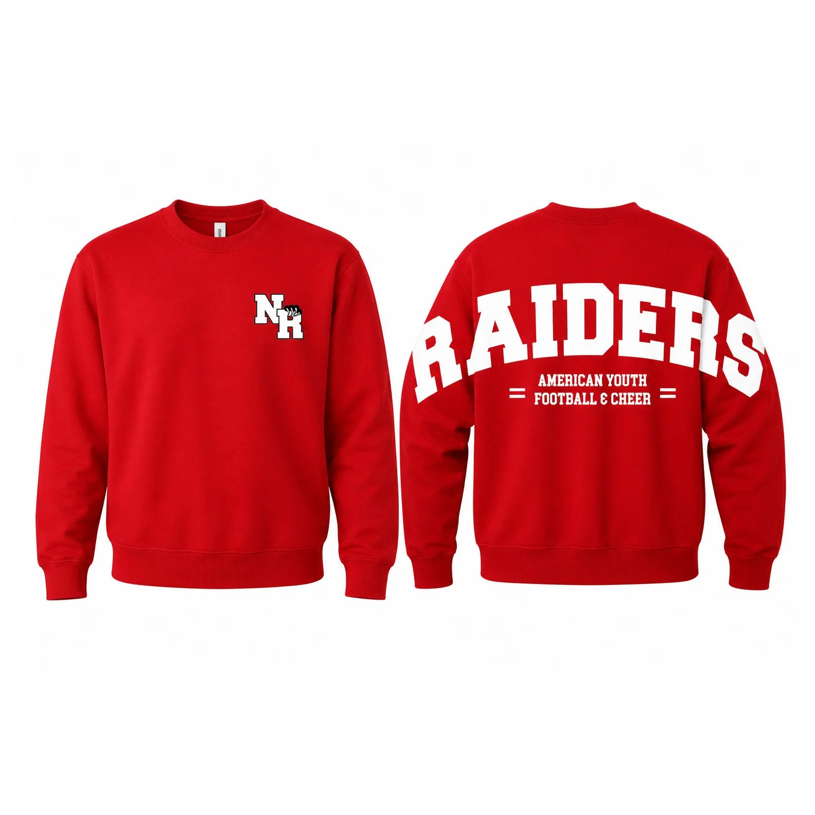 Unisex Adult Crewneck Sweatshirt (Oversized Print) - Red
