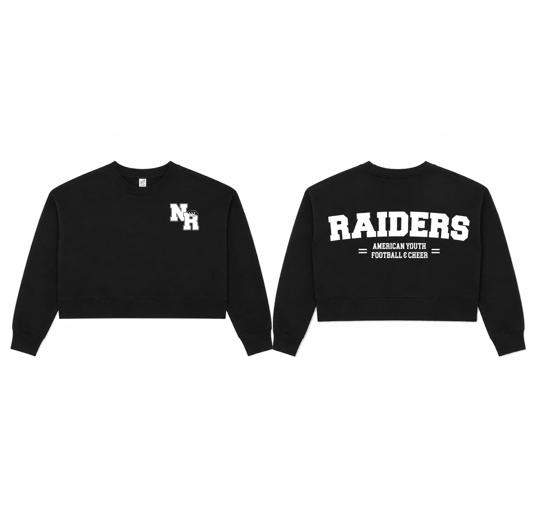 Adult Women’s Relaxed Crop Crewneck Sweatshirt - Black