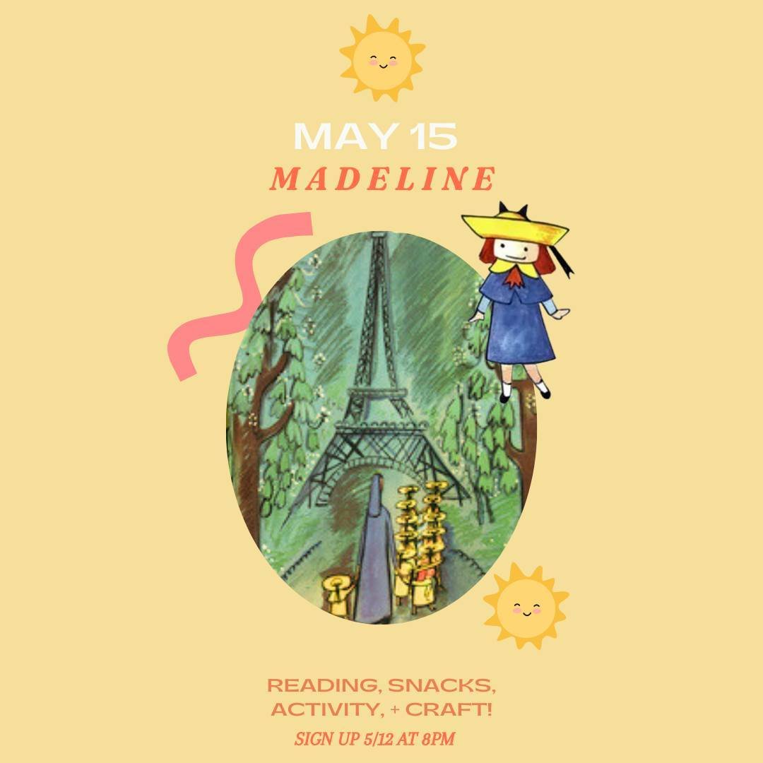 📚✨ Psst! Guess what? 🌟 Mark your calendars for May 12th at 8pm because that's when we're opening up sign-ups for our next Story Hour! 🎉 This time, we're diving into the enchanting world of Madeline! Stay tuned for all the details in our stories. ?