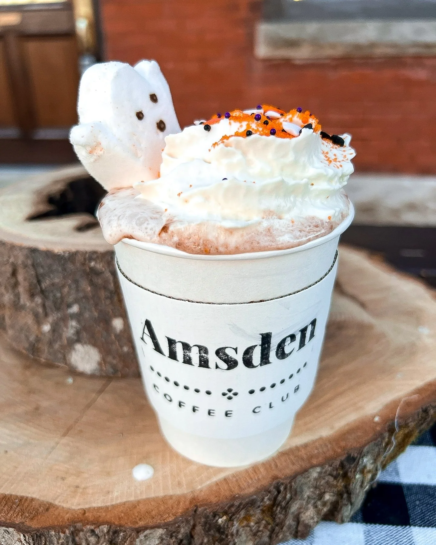 👻 Something spooky (and sweet!) just arrived at The Amsden! 🎃

Our Halloween Hot Chocolate and Halloween Mocha are here for a limited time &mdash; topped with whipped cream, festive sprinkles, and the cutest Halloween marshmallow you ever did see. 