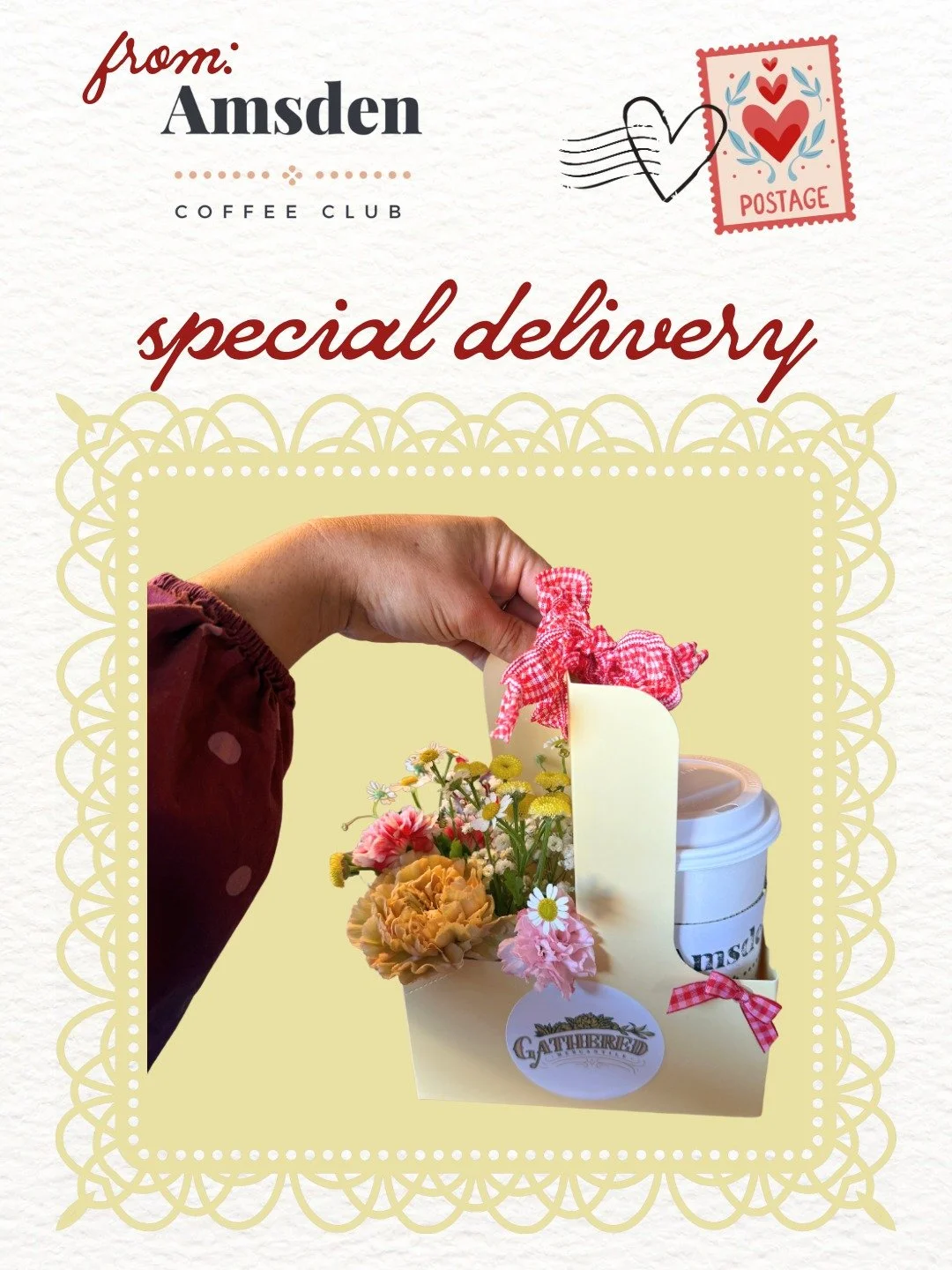 Special delivery from The Amsden 💌☕

This Friday (2/13), we&rsquo;re delivering coffee + Valentine&rsquo;s Day love straight to your door! Surprise your sweetheart, your bestie, your kiddo&hellip; or yourself (because honestly, you deserve it).

💌 