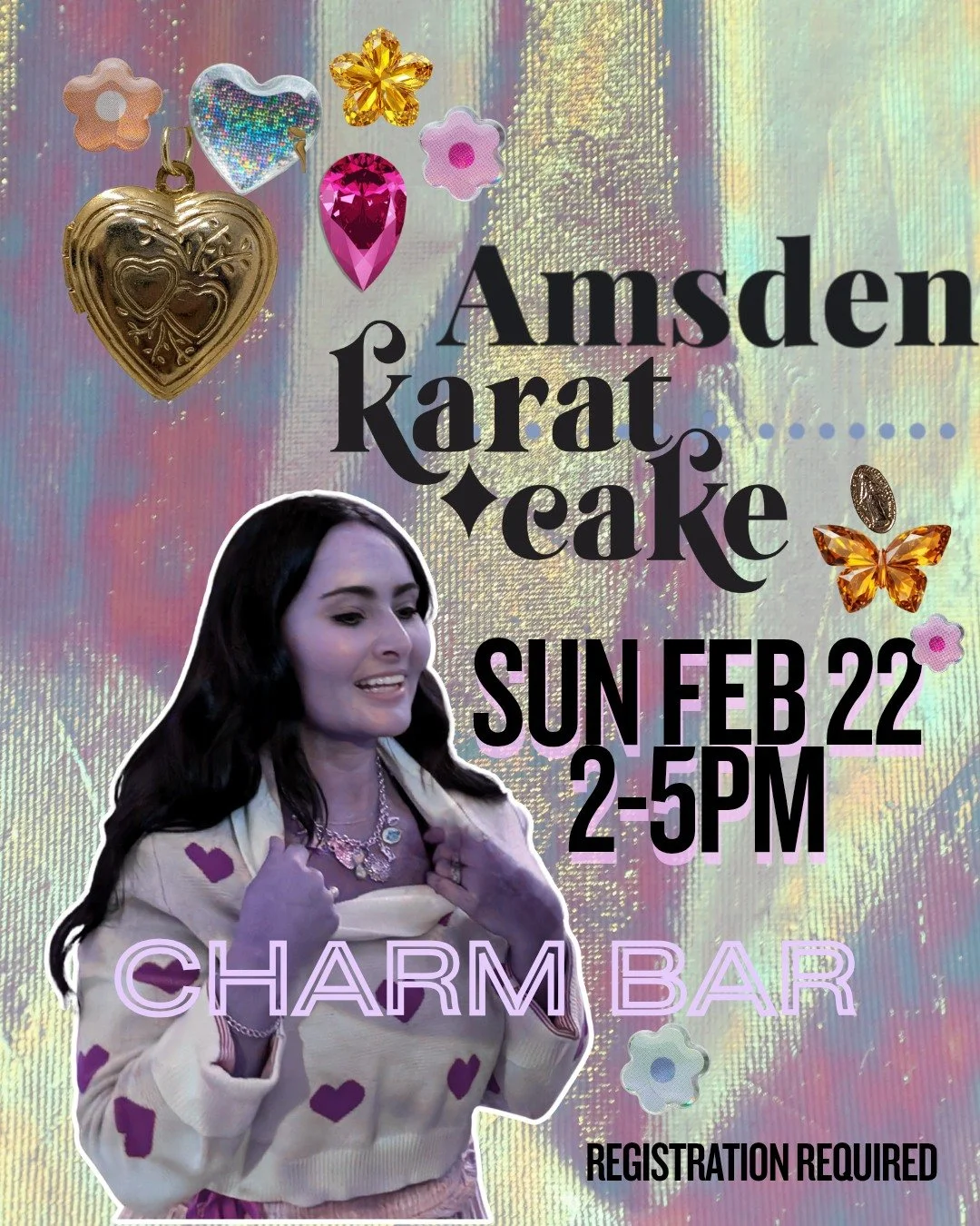 She&rsquo;s baaaack 💖✨

@shopkaratcake is popping up at The Amsden on Sunday, 2/22 from 2&ndash;5PM for a Charm Bar you do not want to miss. Think dreamy chains, the cutest charms, and a custom piece made just for you. 💎💘

Here&rsquo;s how it work