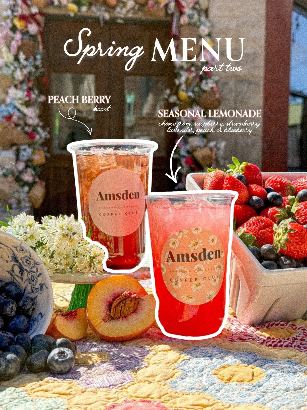something fruity, something refreshing, something you&rsquo;ll crave the second it gets warm out

the peach berry boost + seasonal lemonades are officially here and they&rsquo;re GOOD

which flavor are you grabbing first? 👀💛

#theamsden #versailles