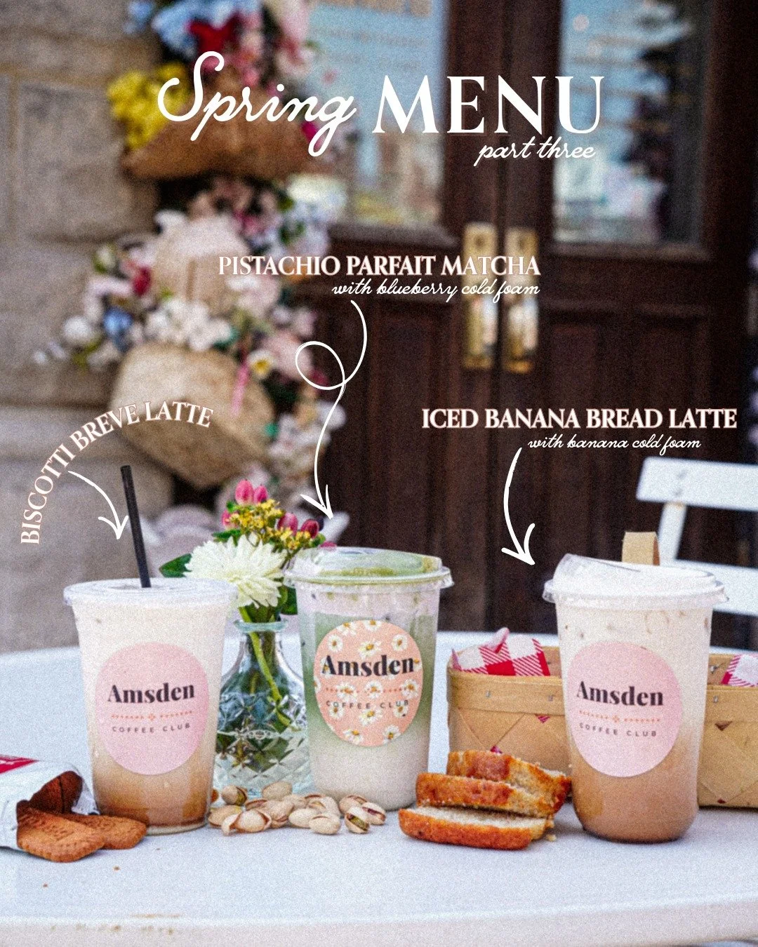 Spring menu part three is looking REAL cute. 🌷🤍

If your spring break drink order needs to feel a little extra fun&hellip; this is your sign. ☀️✨

Something sweet, something nutty, something you&rsquo;re immediately ordering again.

Whether you&rsq