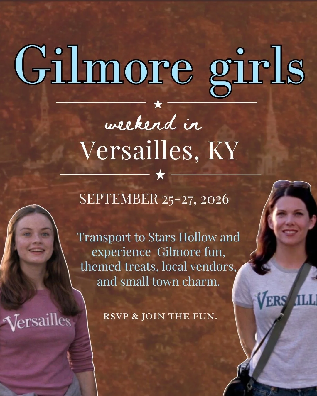 Where you lead&hellip; we will follow. ☕️🍁✨

Save the date for our Gilmore Girls Weekend in Versailles.

Last year was just too good not to do it bigger&hellip; so this time, we&rsquo;re making it a whole weekend. 💛

Get ready for all the small-tow