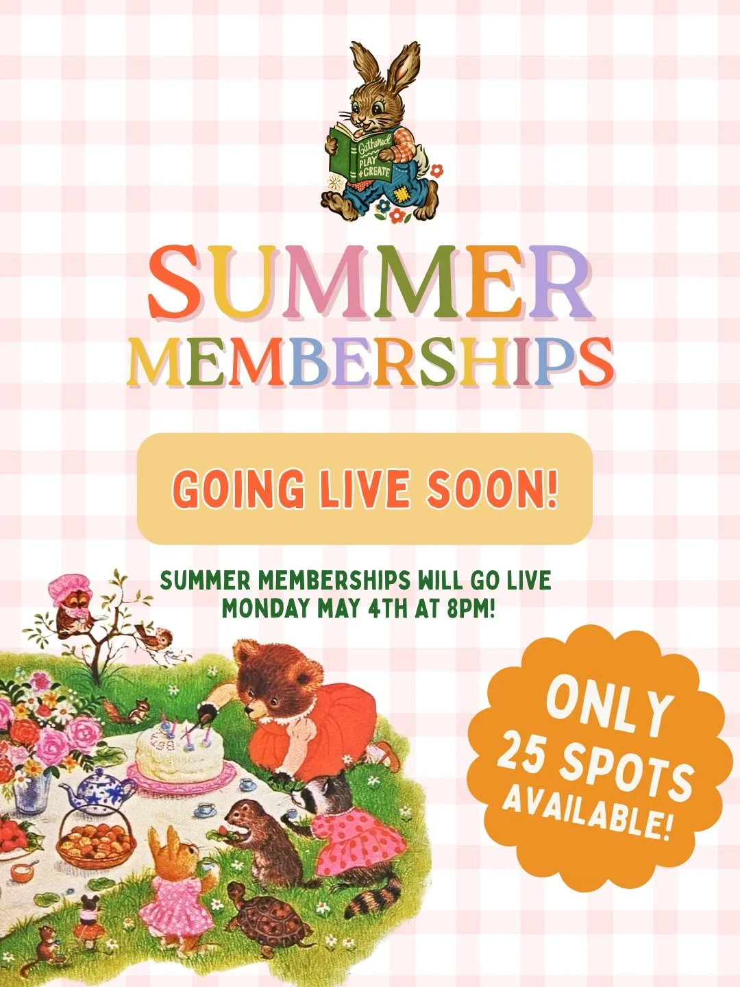 If you&rsquo;ve been wondering what to do with your kids this summer&hellip; this is it 💛☀️

Our summer memberships at Gathered Play + Create in Versailles, KY go live tonight (May 4th) at 8PM

Indoor play spaces, unlimited play sessions, family-fri