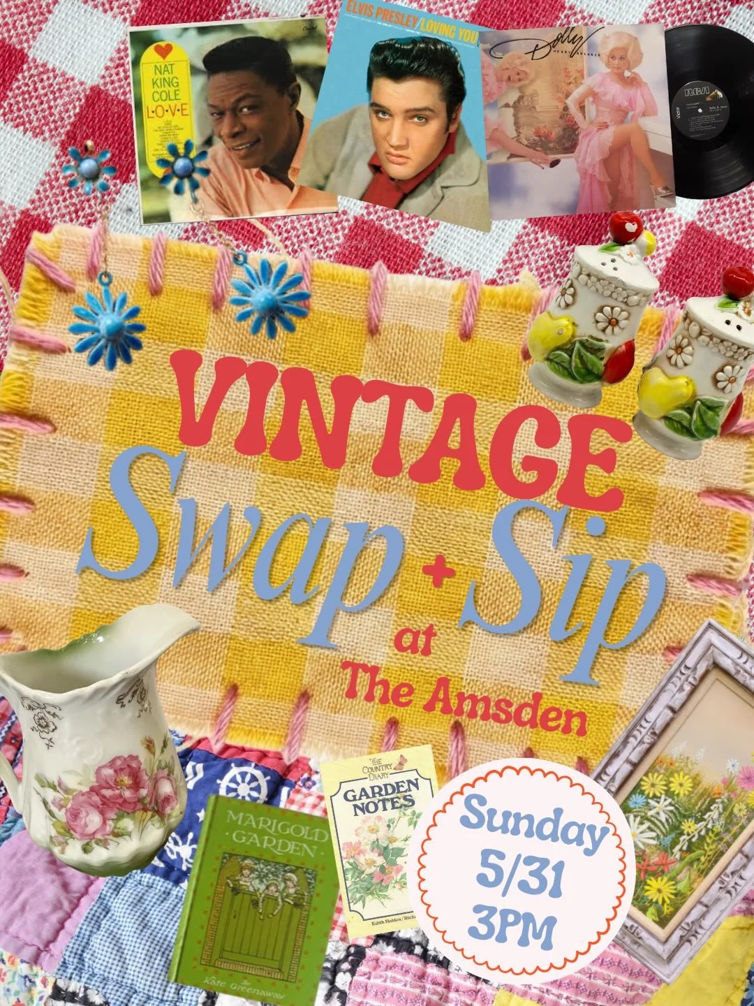 Our Small Town Summer kicks off ☀️ Sunday May 31st with our first ever Vintage Swap + Sip! 

Out with the old, in with the new to you old! Bring 1 -5 vintage treasures to swap. You&rsquo;ll earn a token for each item you drop off, then take home that