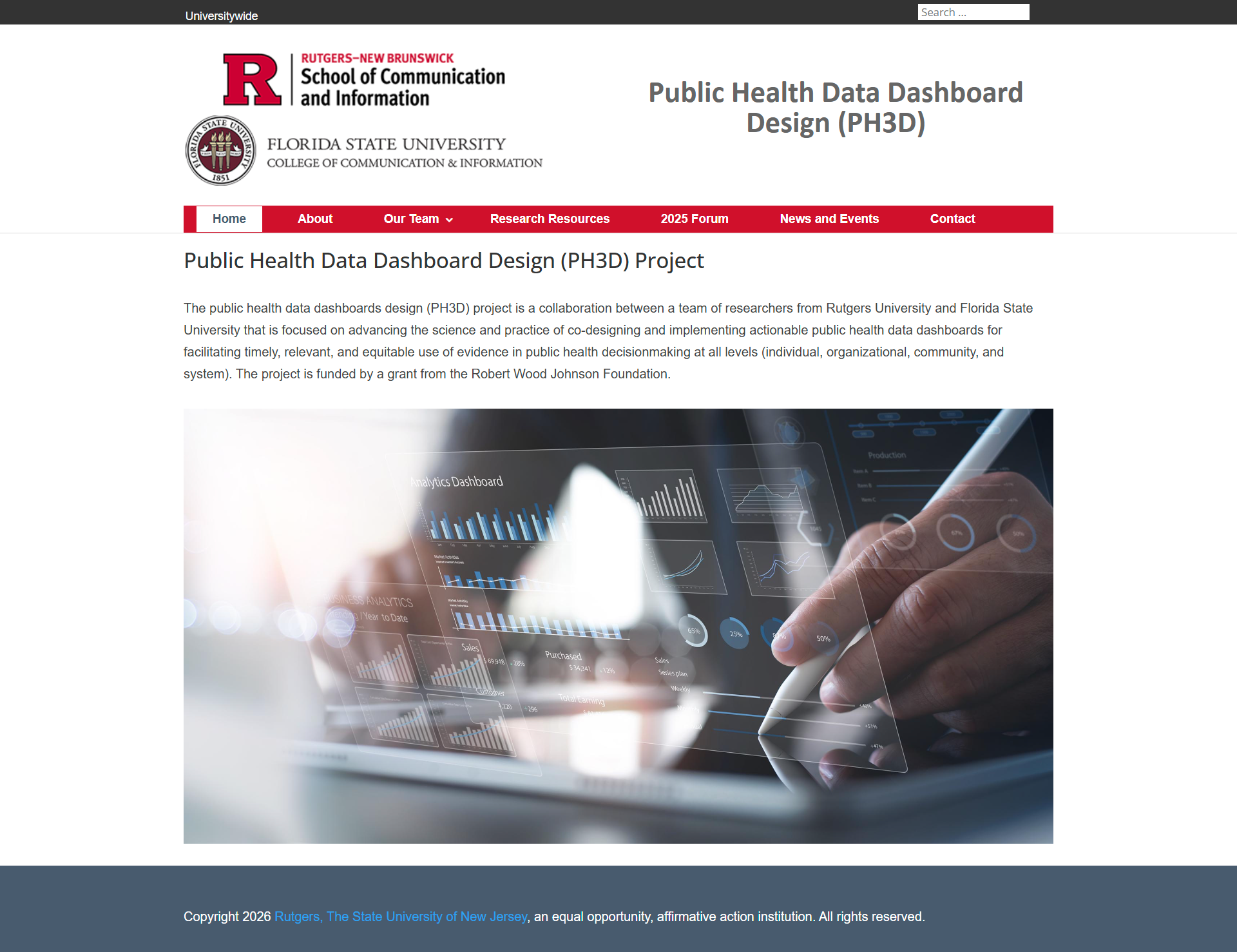 Public Health Dashboards Project Website