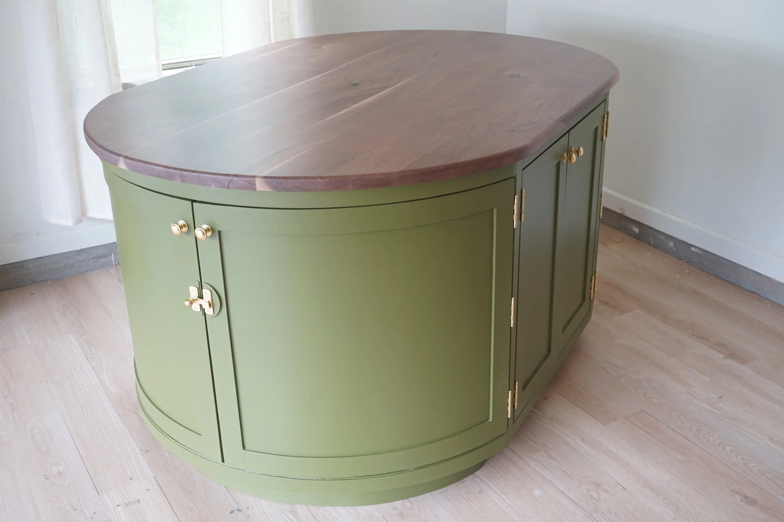 Kitchen Island W/ Walnut Top