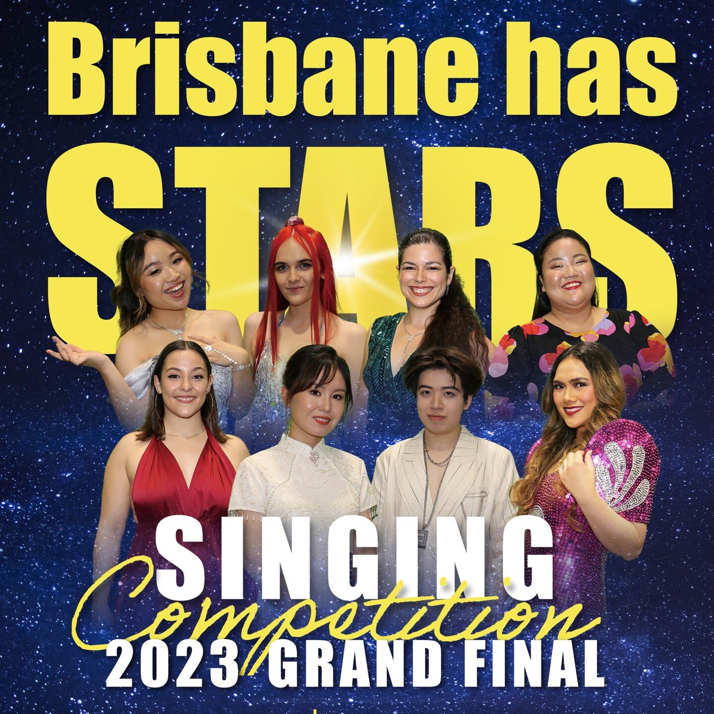 2023 Brisbane Has Stars Singing &amp;Beauty competition finalists are here！🎉
As the competition drew to a close, 8 finalists from the singing competition and beauty contest were selected on 12th September.
🎤16 contestants will compete for the final