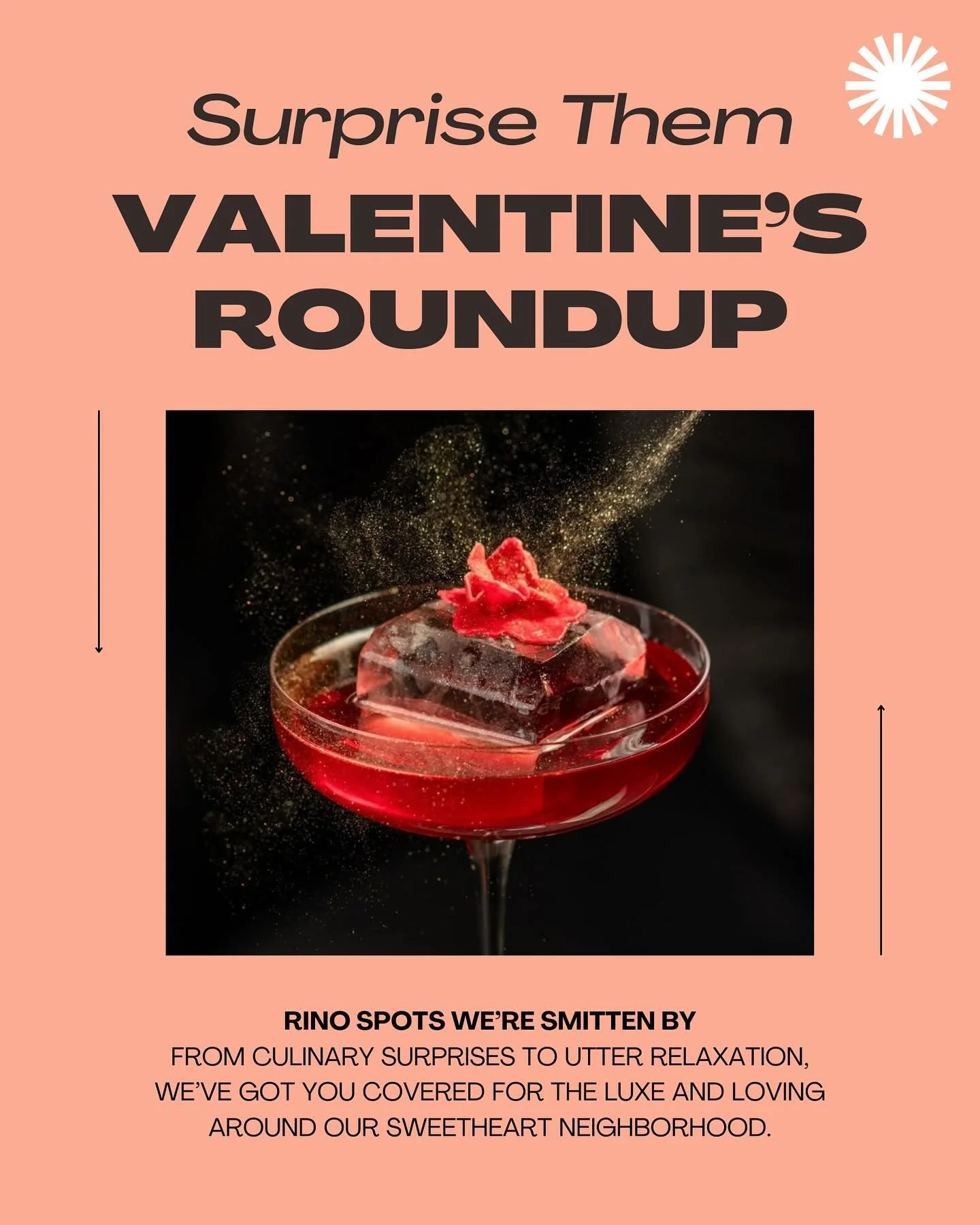 ❤️&zwj;🔥 We love you, RiNo! To show it, we&rsquo;ve rounded up a solid stack of V-Day ideas to enjoy next week.

🍽️ So many great spots for dinner like&nbsp;@corsicawinebar,&nbsp;@uchirestaurants, and @beckon_denver, to name a few. We also love the
