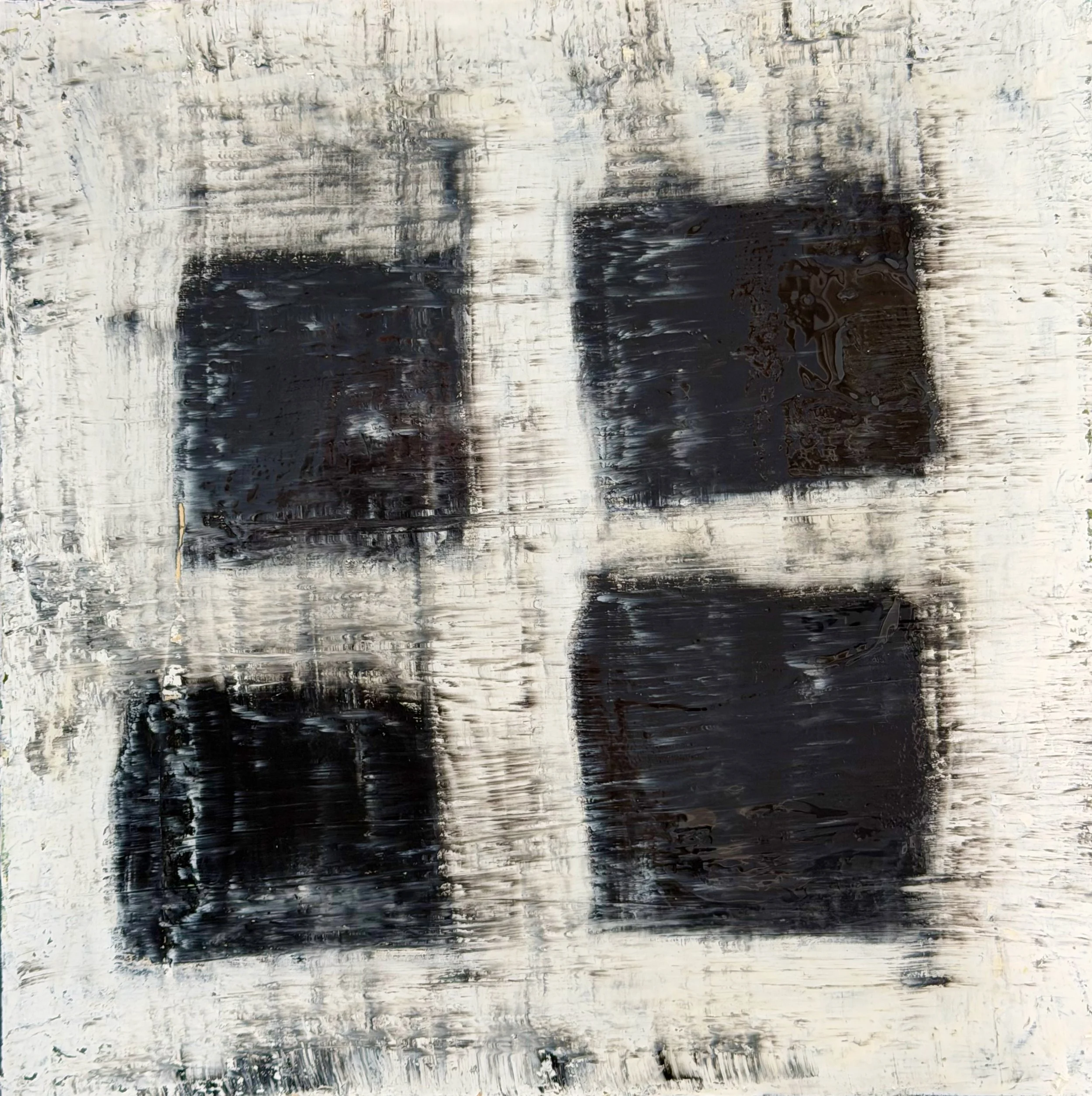 "Remnants" Oil,  oil pastel on wood 12" x 12", 2026 $250