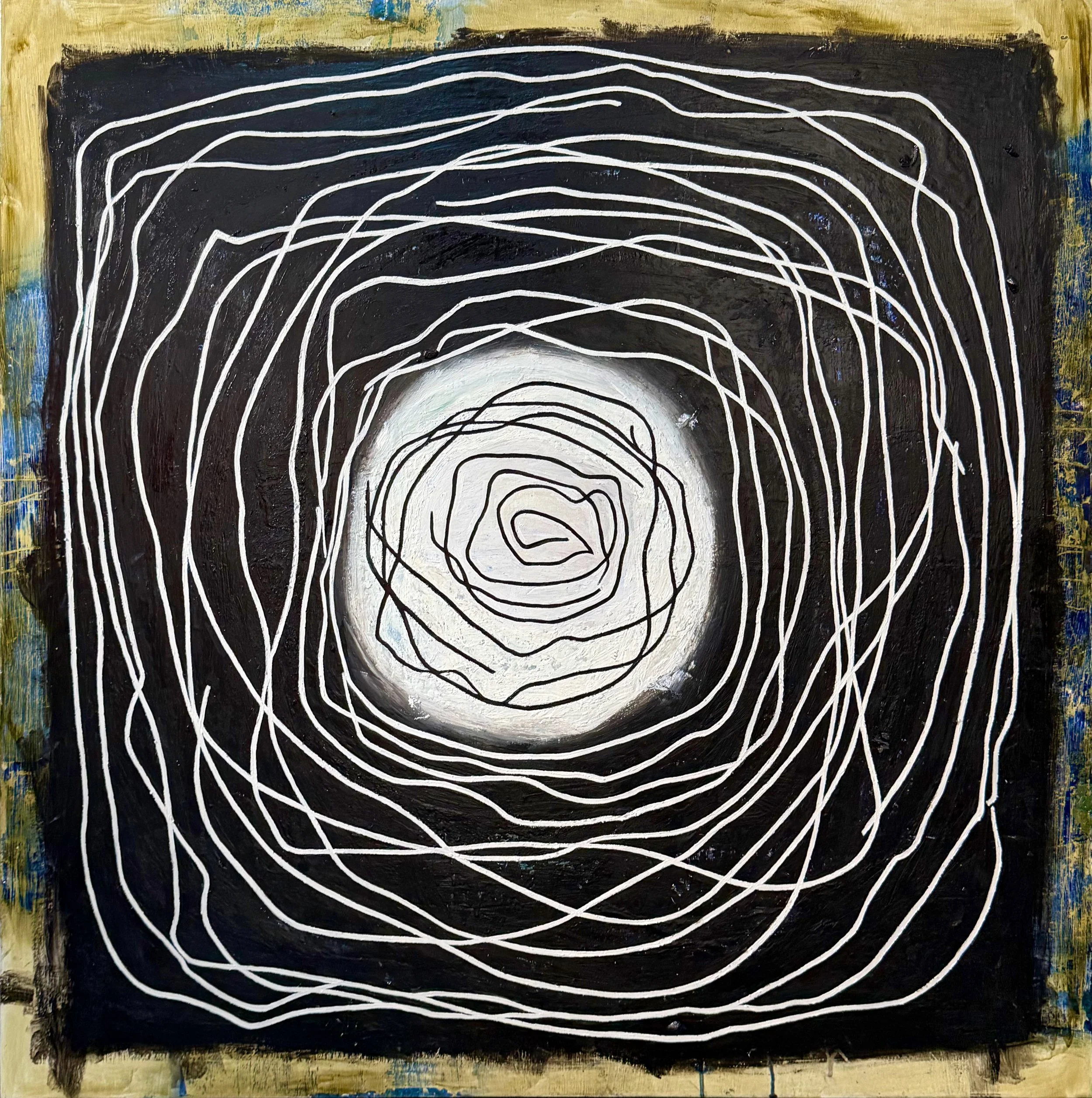 "Codex #2" Oil, oil pastel on wood 36" x 36", 2026 $1250