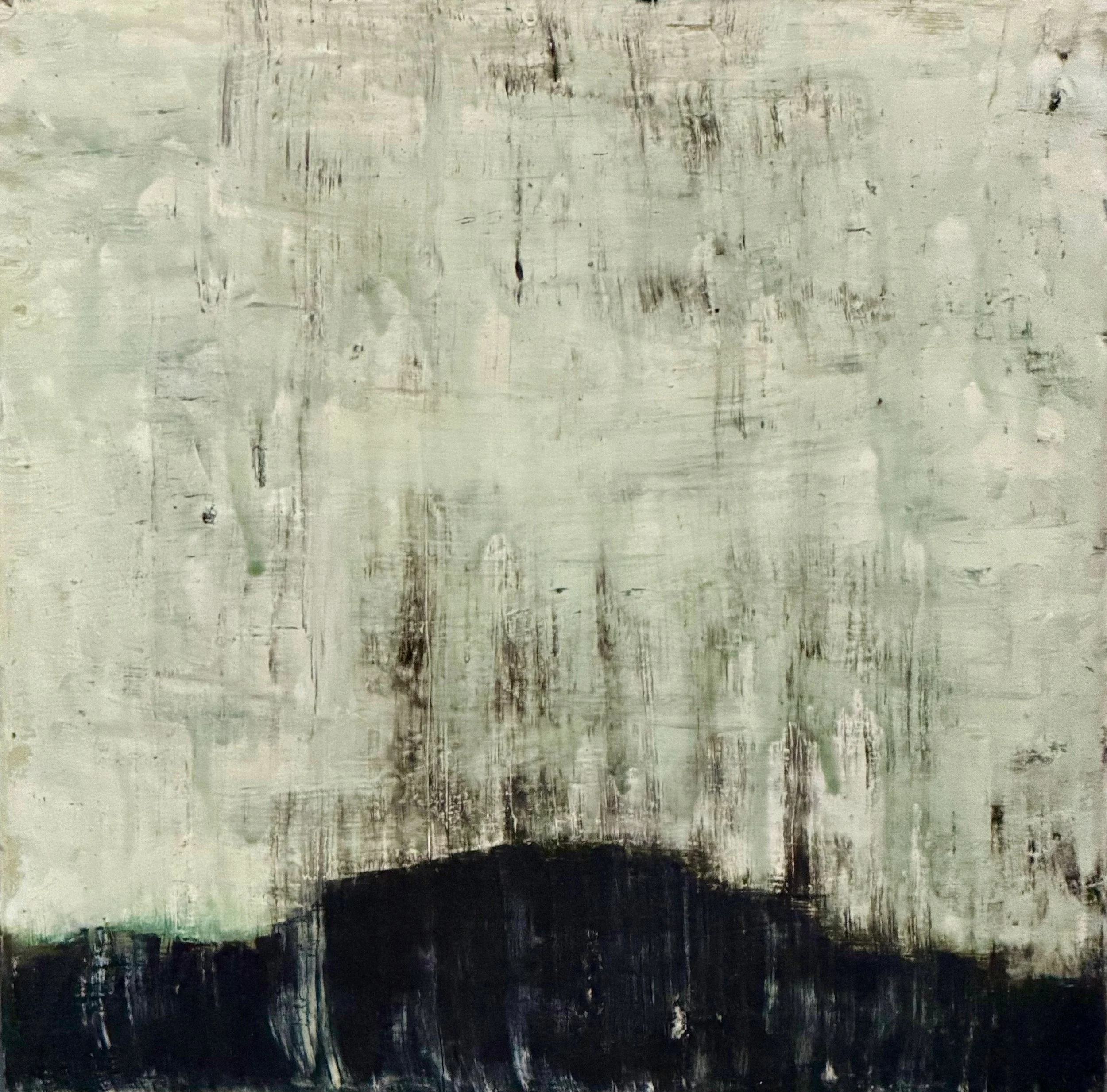 "After erasure #3" Oil,  oil pastel on wood 12" x 12", 2026 $250