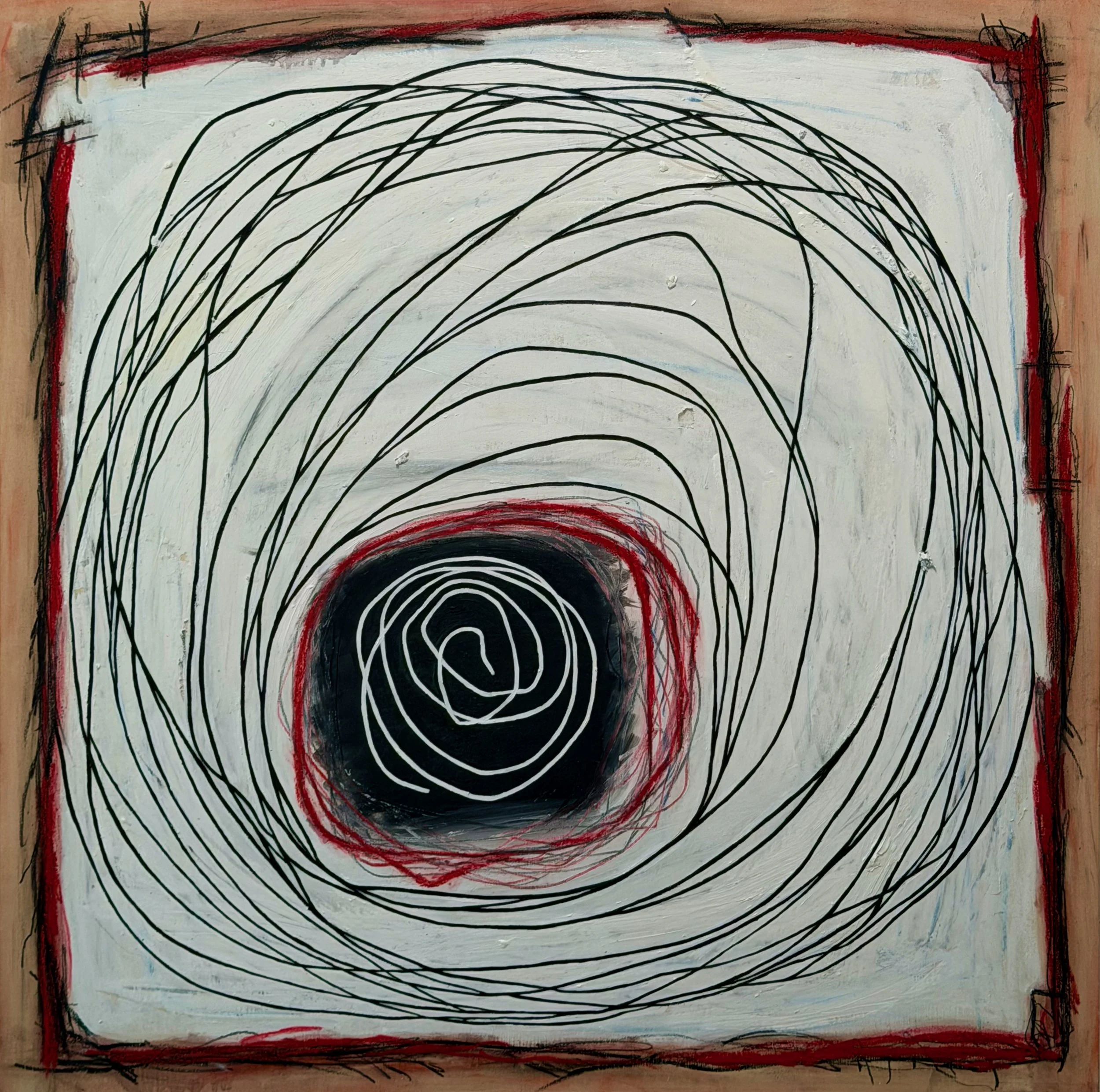 "Codex #6" Oil, oil pastel on wood 36" x 36", 2026 $1250