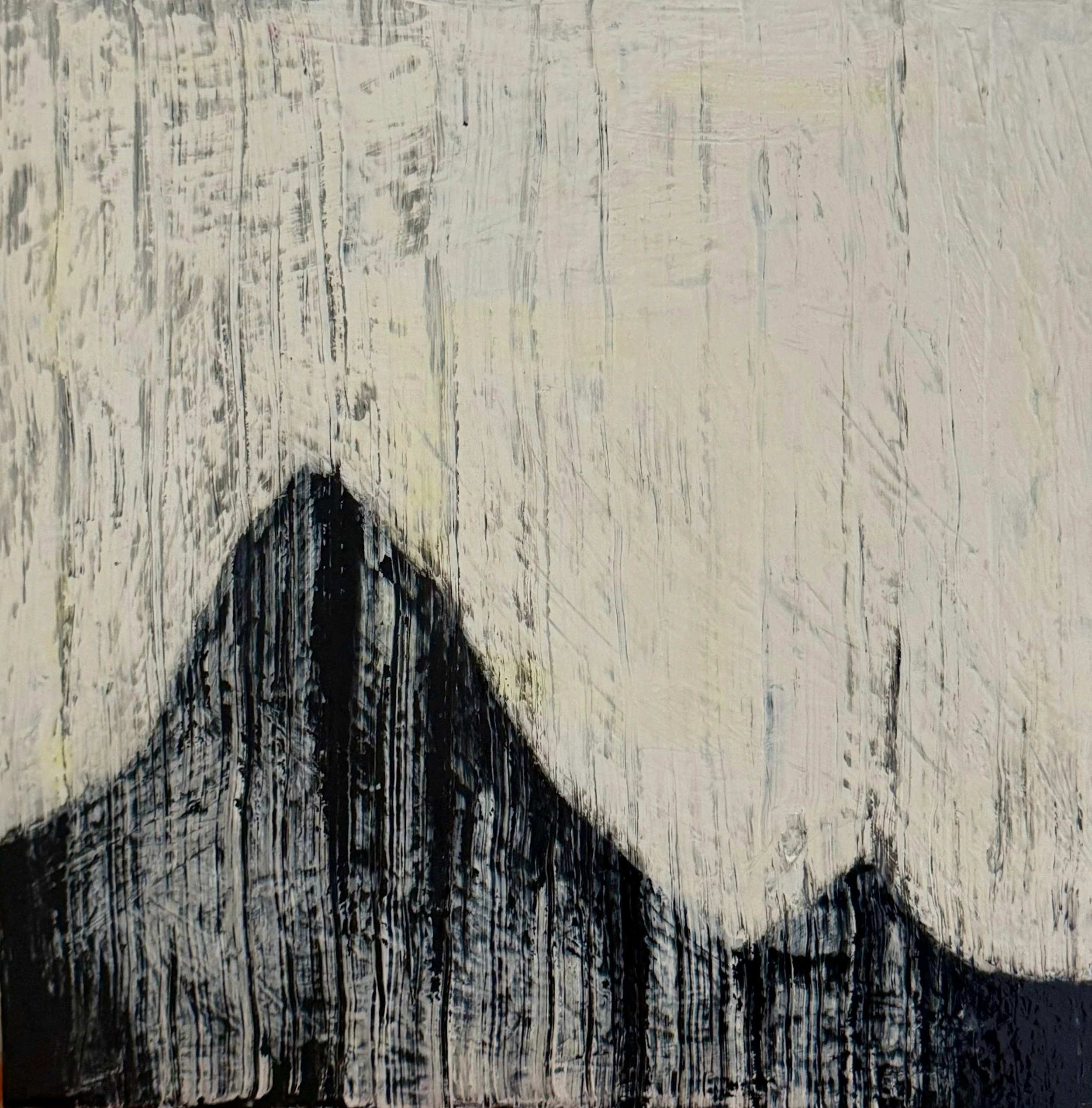 "After erasure #9" Oil,  oil pastel on wood 18" x 18", 2026 $500
