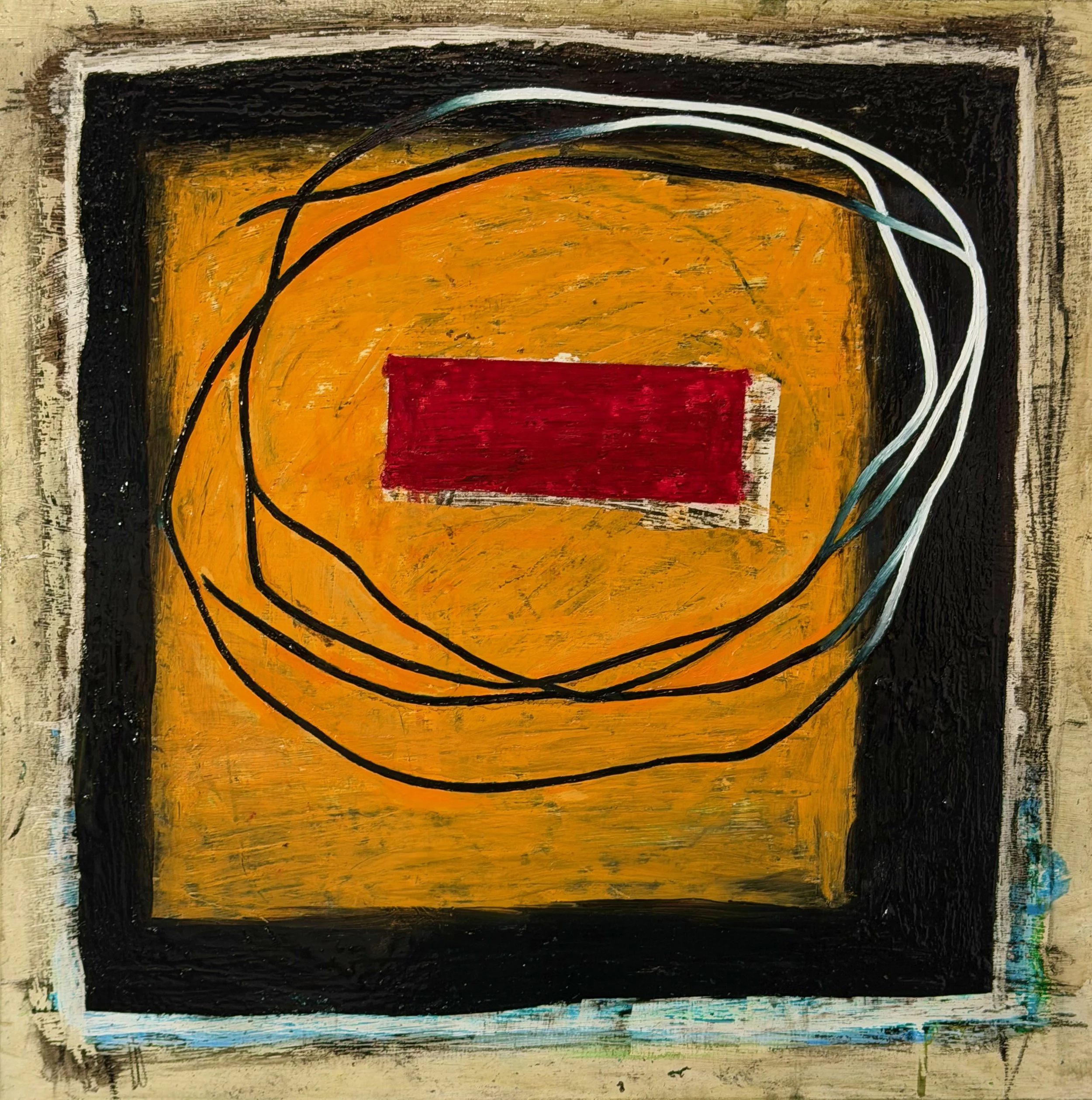 "Exactly imperfect" Oil, oil pastel on wood 18" x 18", 2026 $500