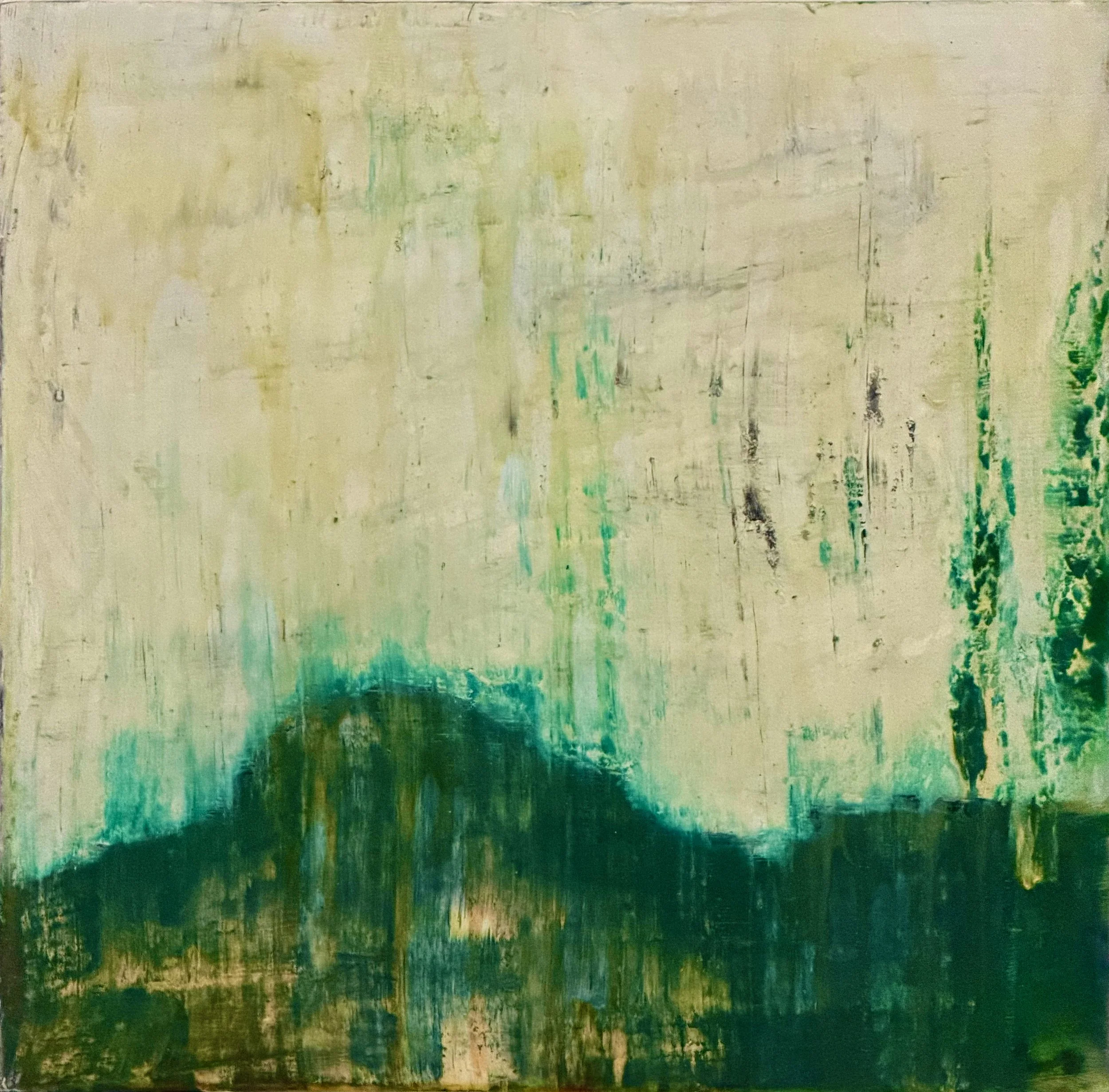 "After erasure #4" Oil,  oil pastel on wood 12" x 12", 2026 $250