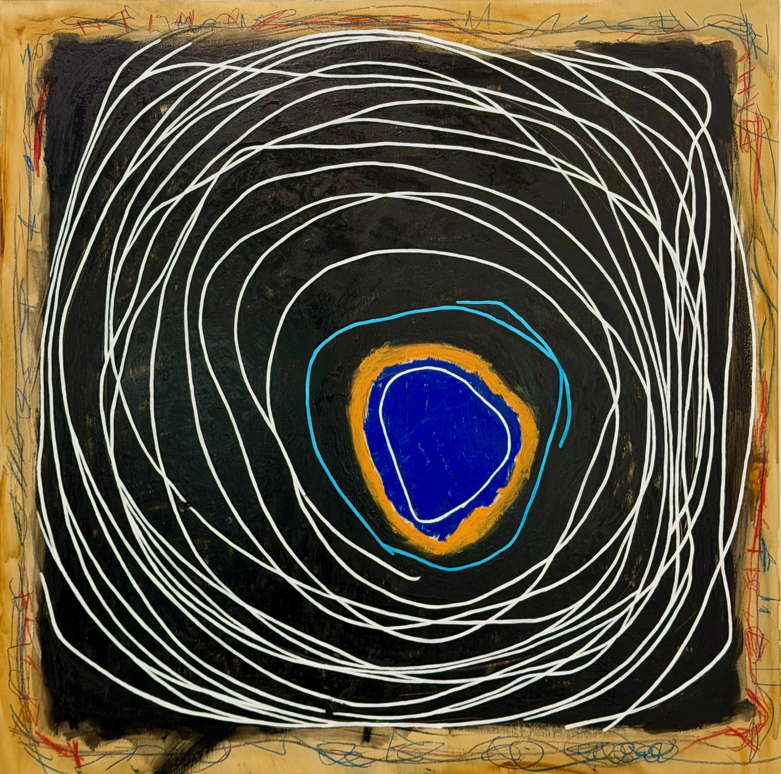 "Codex #9" Oil, oil pastel on wood 36" x 36", 2026 $1250