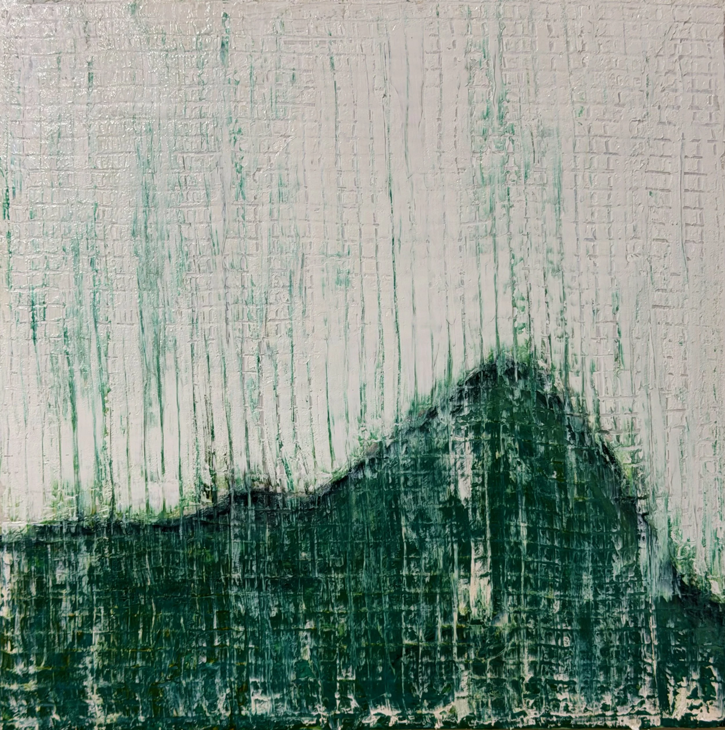 "After erasure #13" Oil,  oil pastel on wood 12" x 12", 2026 $250