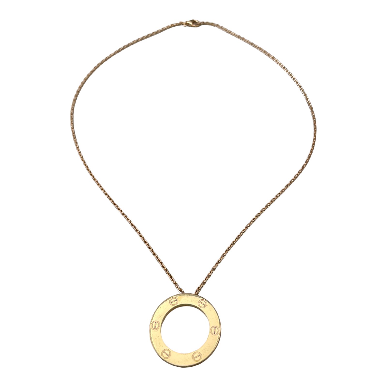 CARTIER 18K Pink Gold Diamond Interlocking LOVE Necklace 1309450 |  FASHIONPHILE