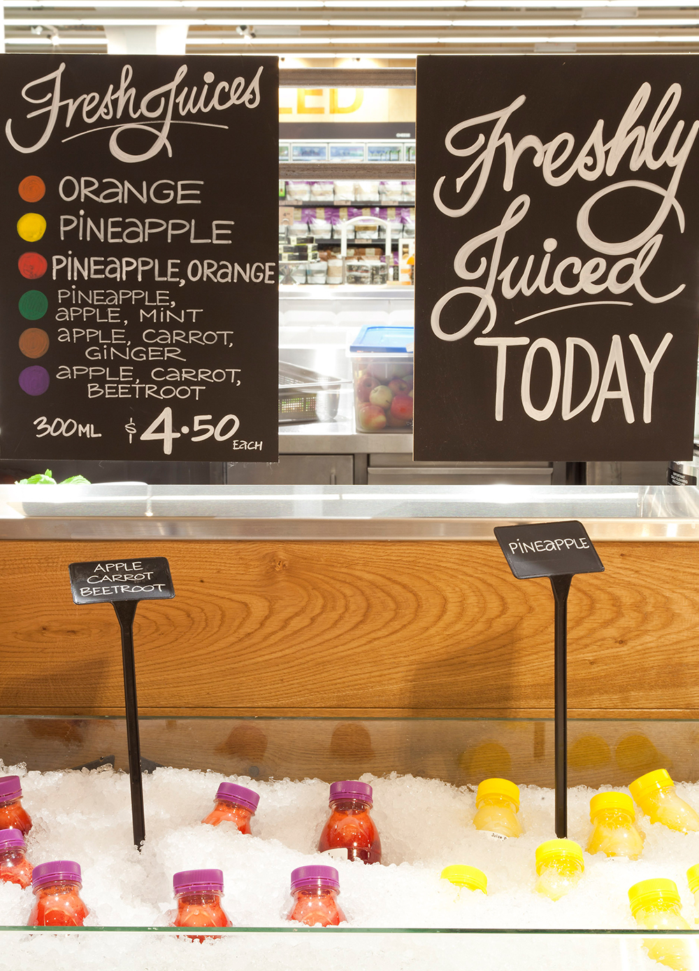 Juicy crafted a multi-level signage system