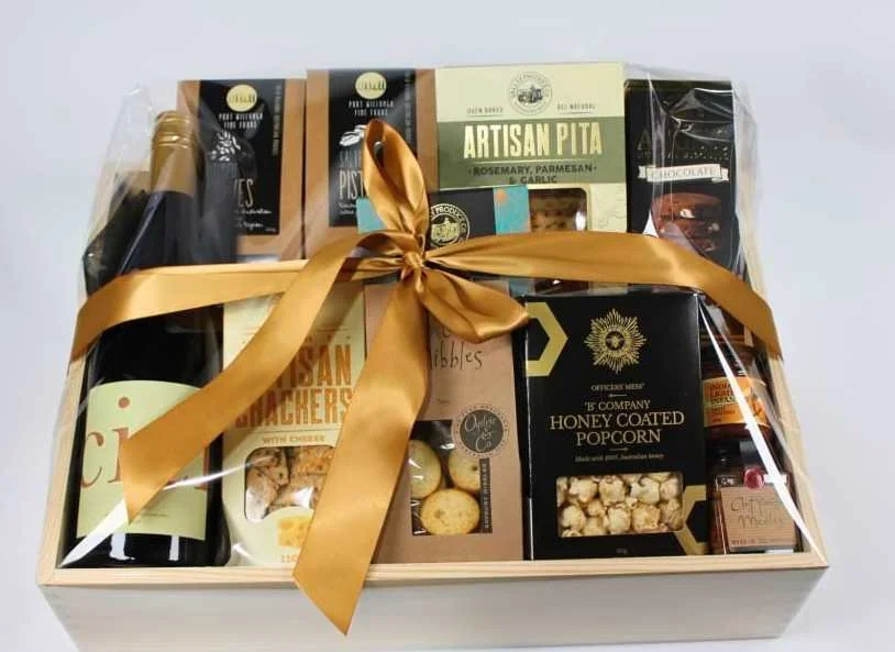 Basket filled with sweet and savory  products