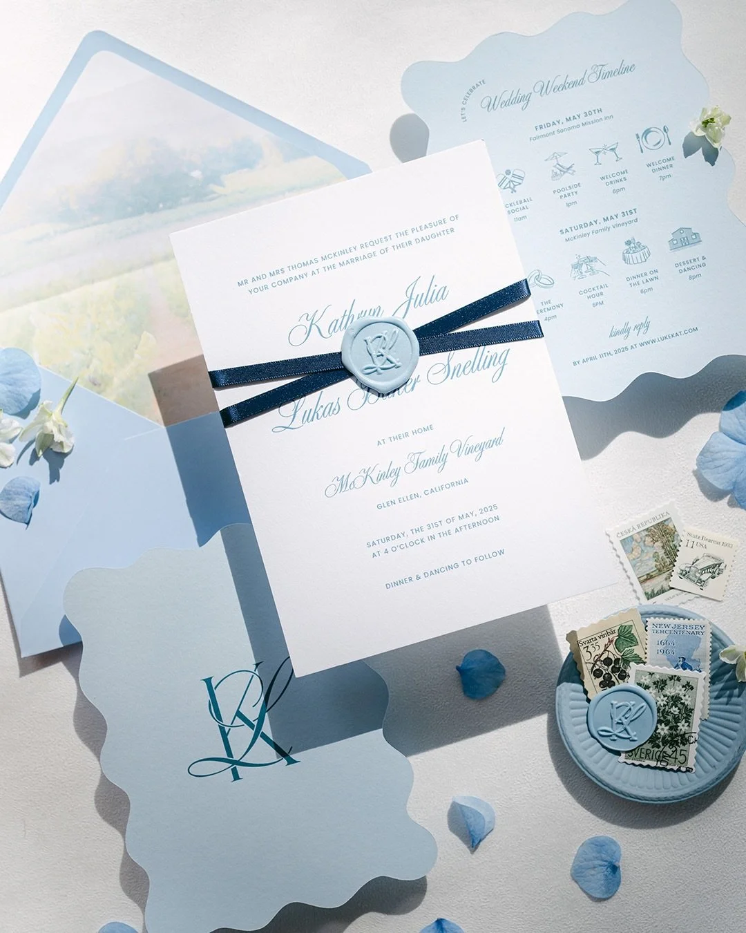 We&rsquo;re back from our holiday social media hiatus to showcase this stunning Glen Ellen wedding for K&amp;L from last year 🫶🏼✨

From the stationery to day of signage, the goal was to bring a bit of fun and whimsy to a classic wedding look 🥂

Th