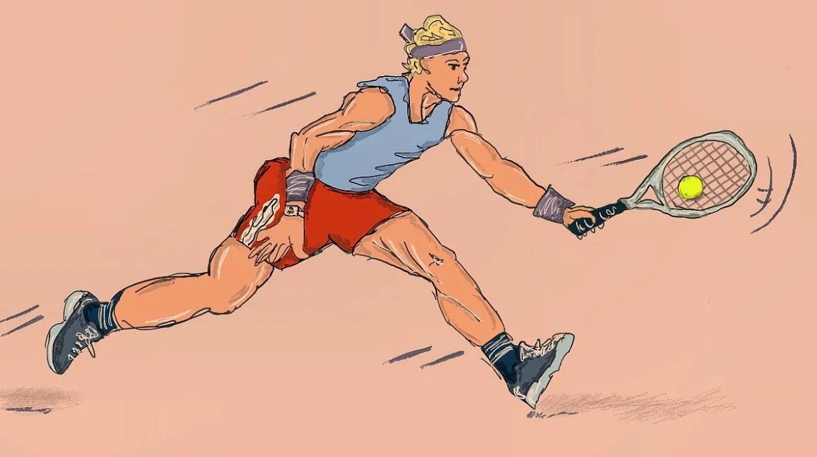 Illustration of subway commuters wearing masks. One man in a green jacket and shorts stands while a woman in a scarf and mask checks her phone.