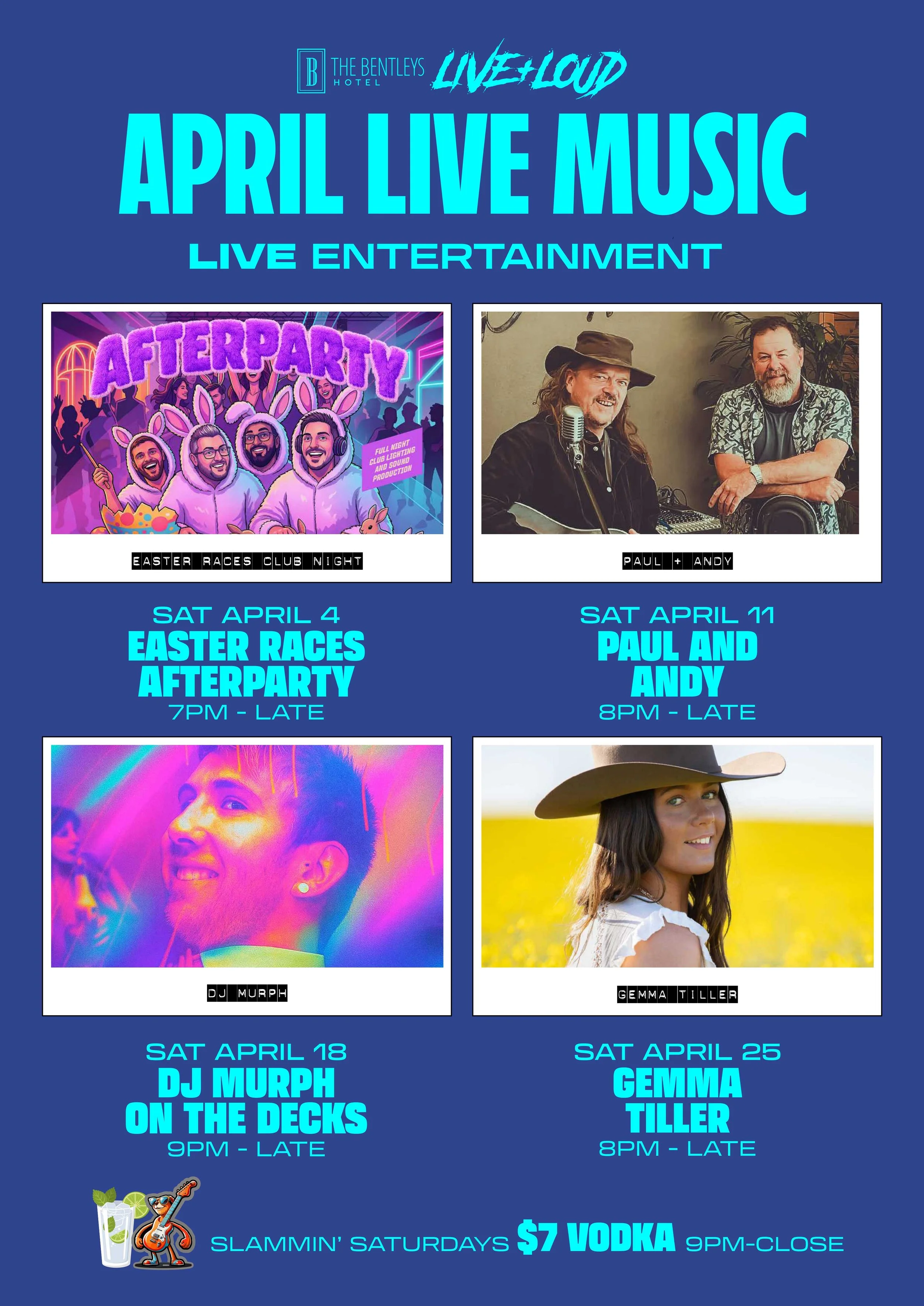 APRIL Live Music in Clare Valley - Bentleys Hotel 2026