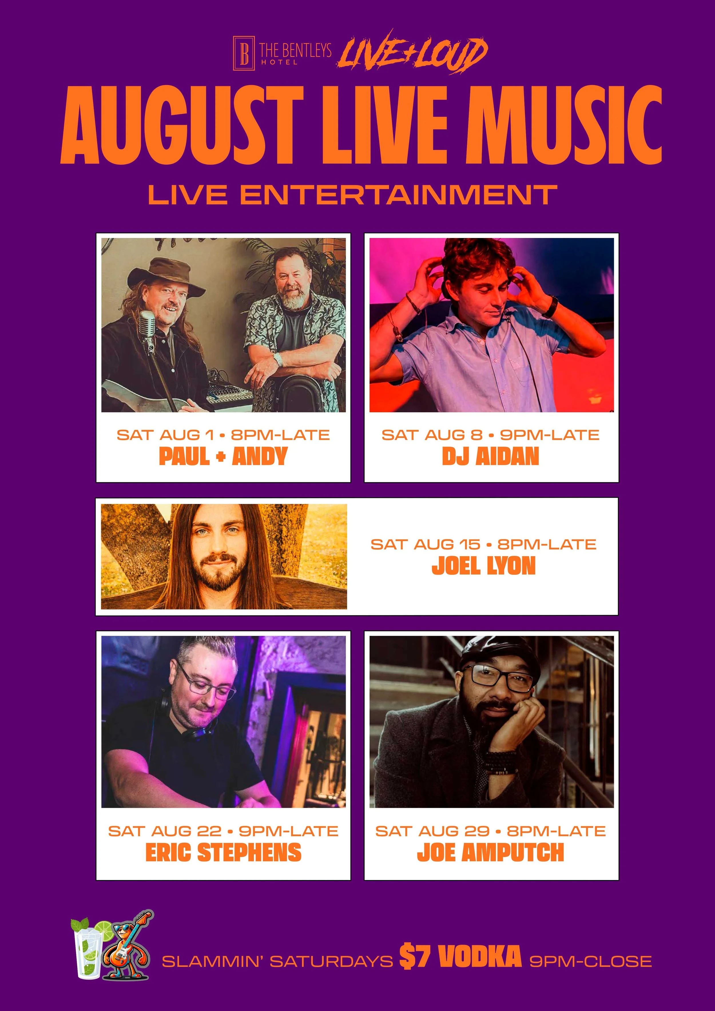 AUGUST Live Music in Clare Valley at Bentleys Hotel