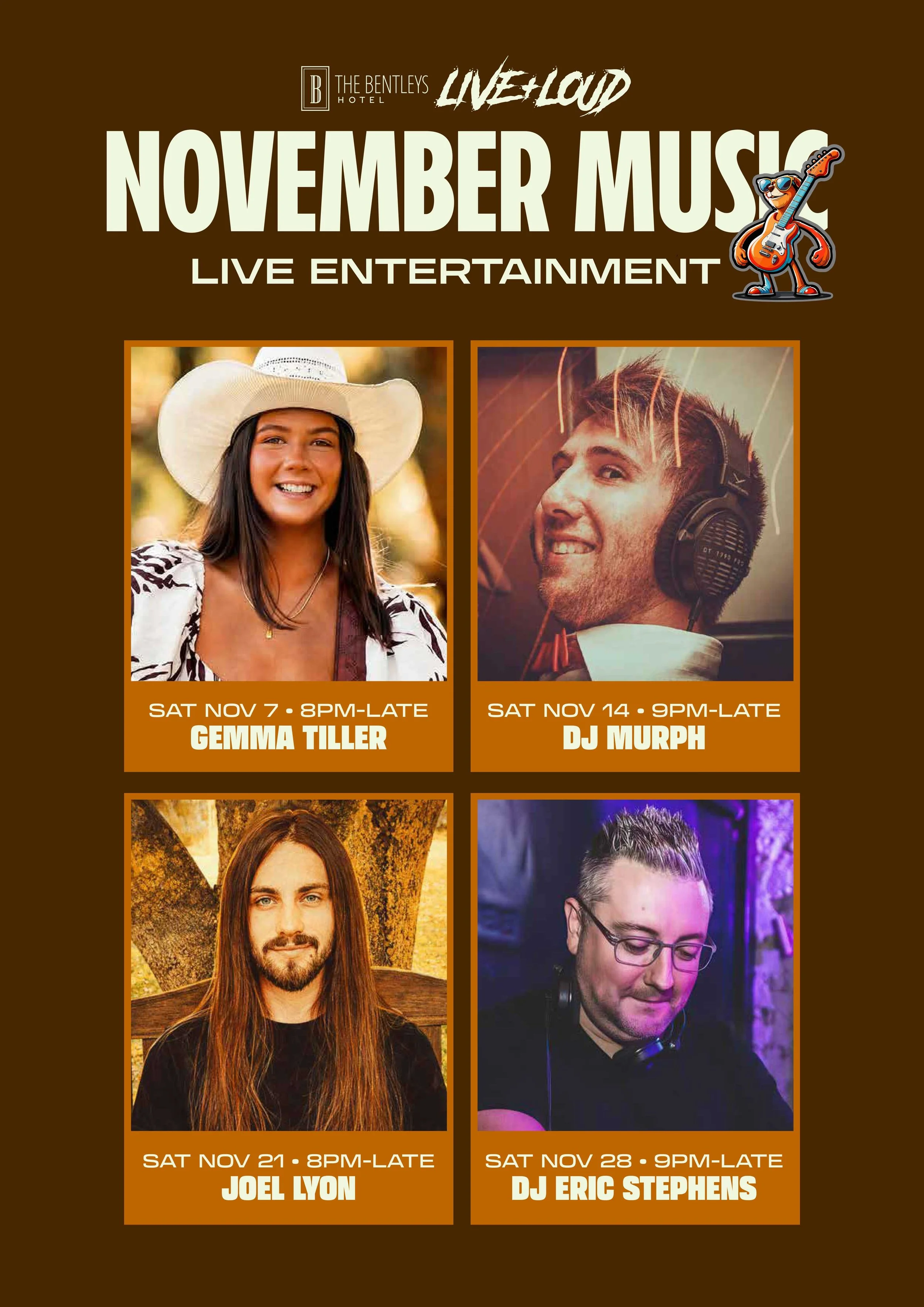 NOVEMBER Live Music in Clare at Bentleys Hotel
