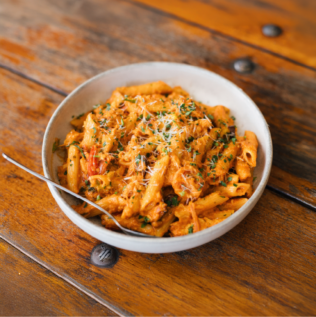 Thursday pasta special served with seasonal ingredients at Bentleys Hotel, Clare Valley.