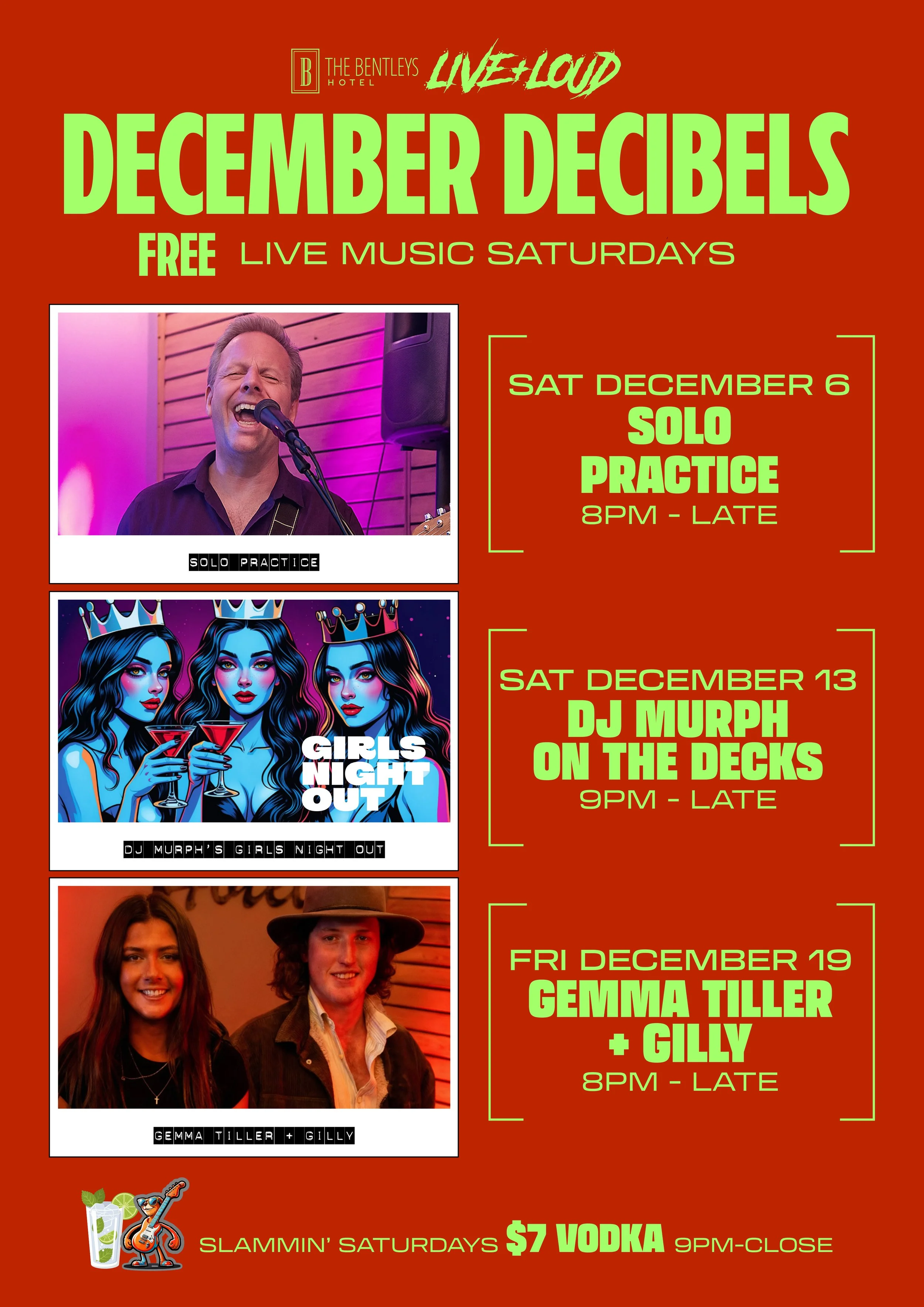 Bentleys Live Music December 2025